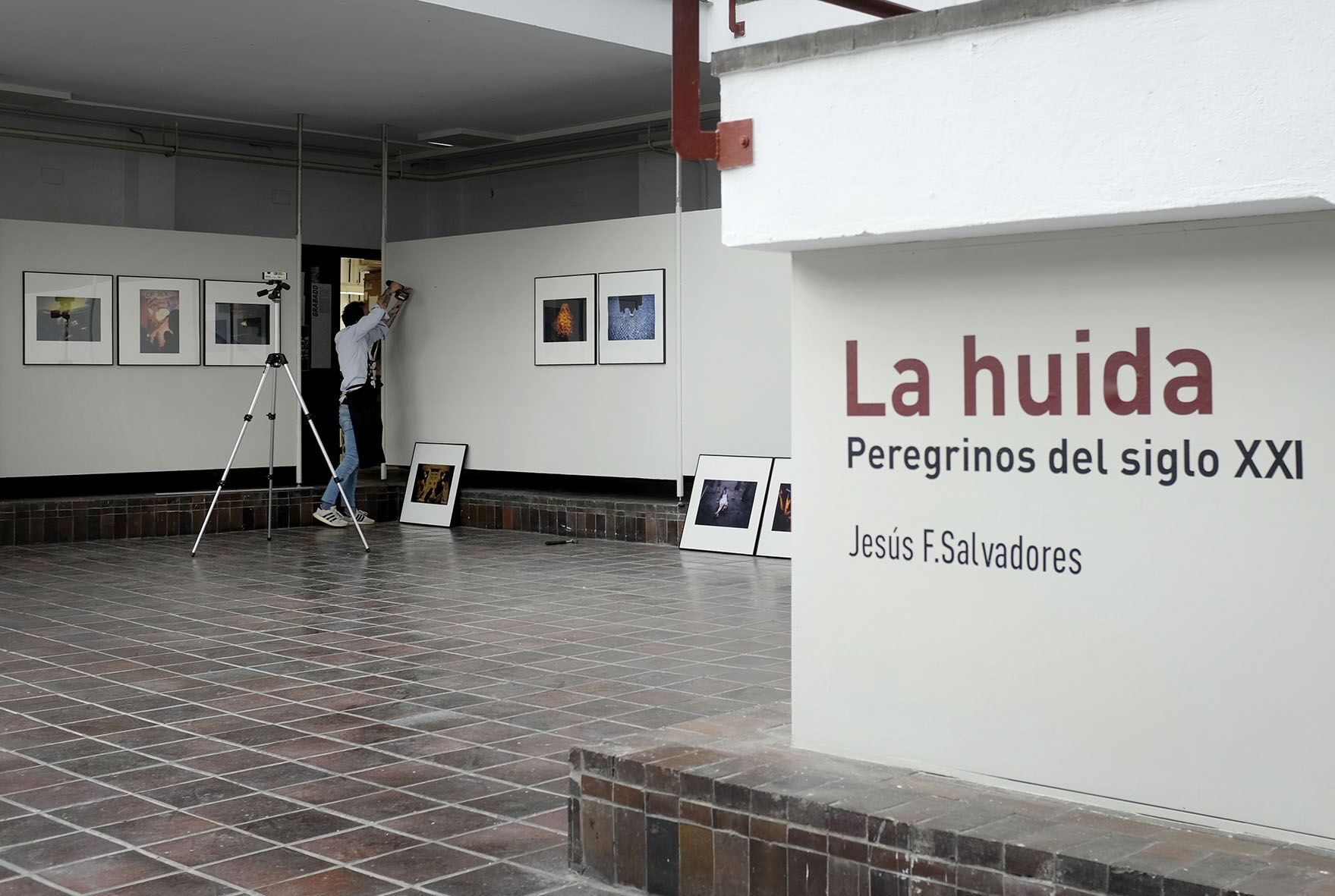 Una imagen de la exposición de Jesús F. Salvadores durante su montaje. | L.N.C.