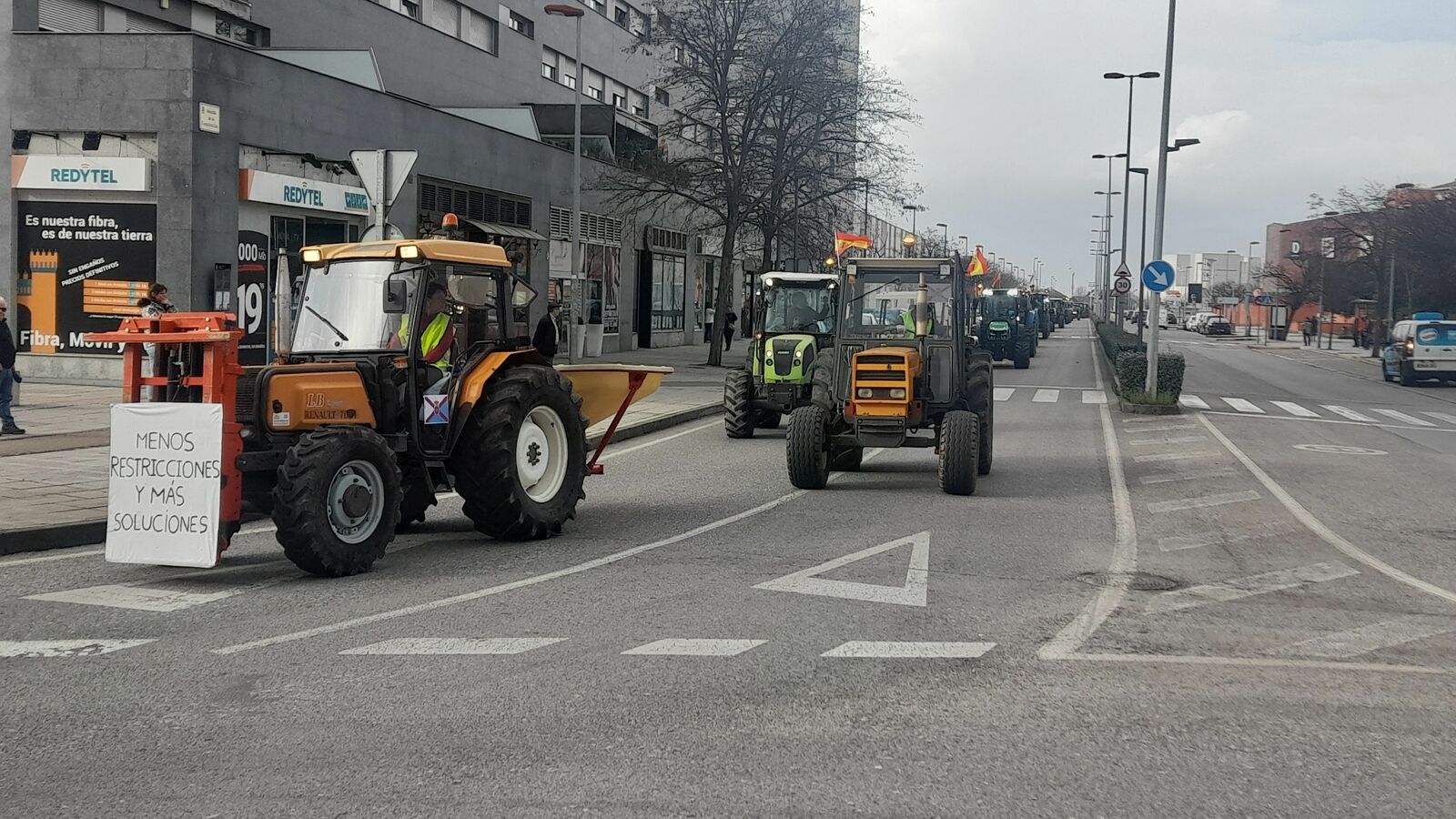 Llegada de los tractores a Ponferrada. | MAR IGLESIAS