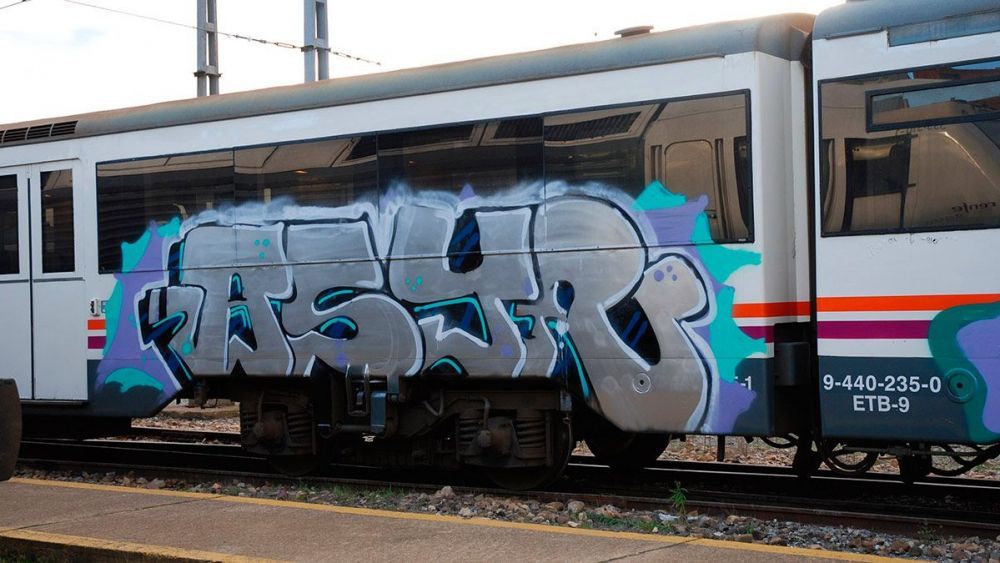 Imagen de un tren dañado por las pintadas. | L.N.C.