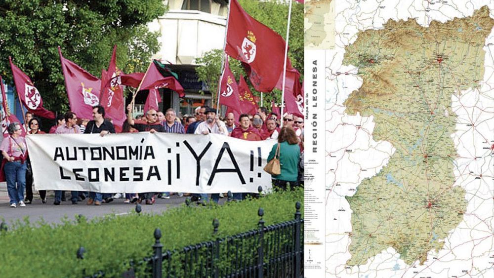 León cumple 41 años compartiendo autonomía con Castilla. En la imagen, manifestación por la autonomía de la Región Leonesa, de archivo.