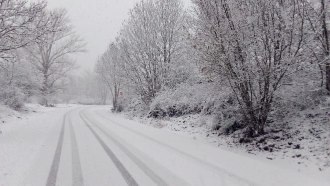 Nevada en la zona de Paradilla de Gordón este lunes. | L.N.C. Nevada en la zona de Paradilla de Gordón este lunes. | L.N.C.