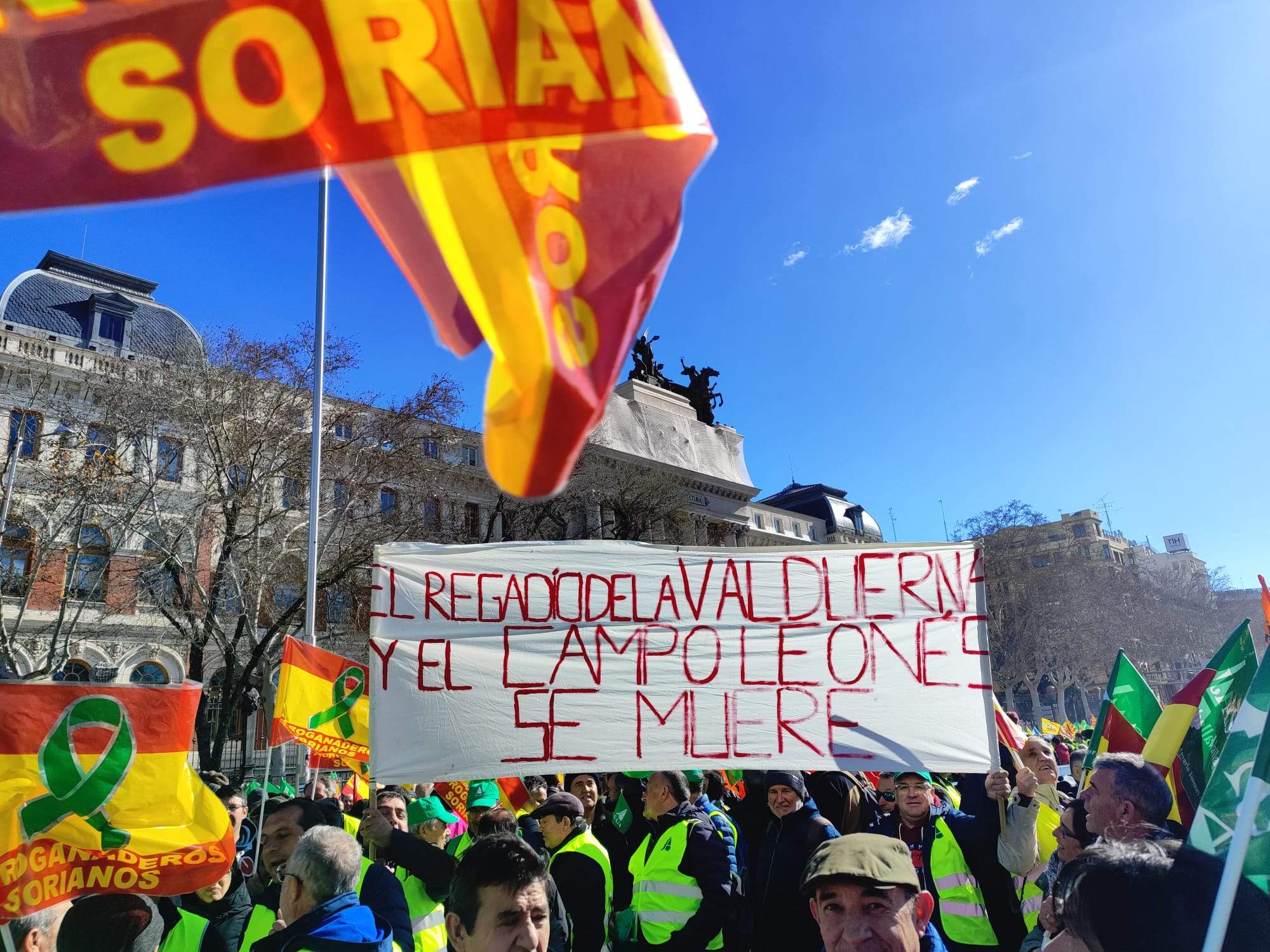 Agricultores y ganaderos de León en la manifestación de Madrid. | L.N.C.