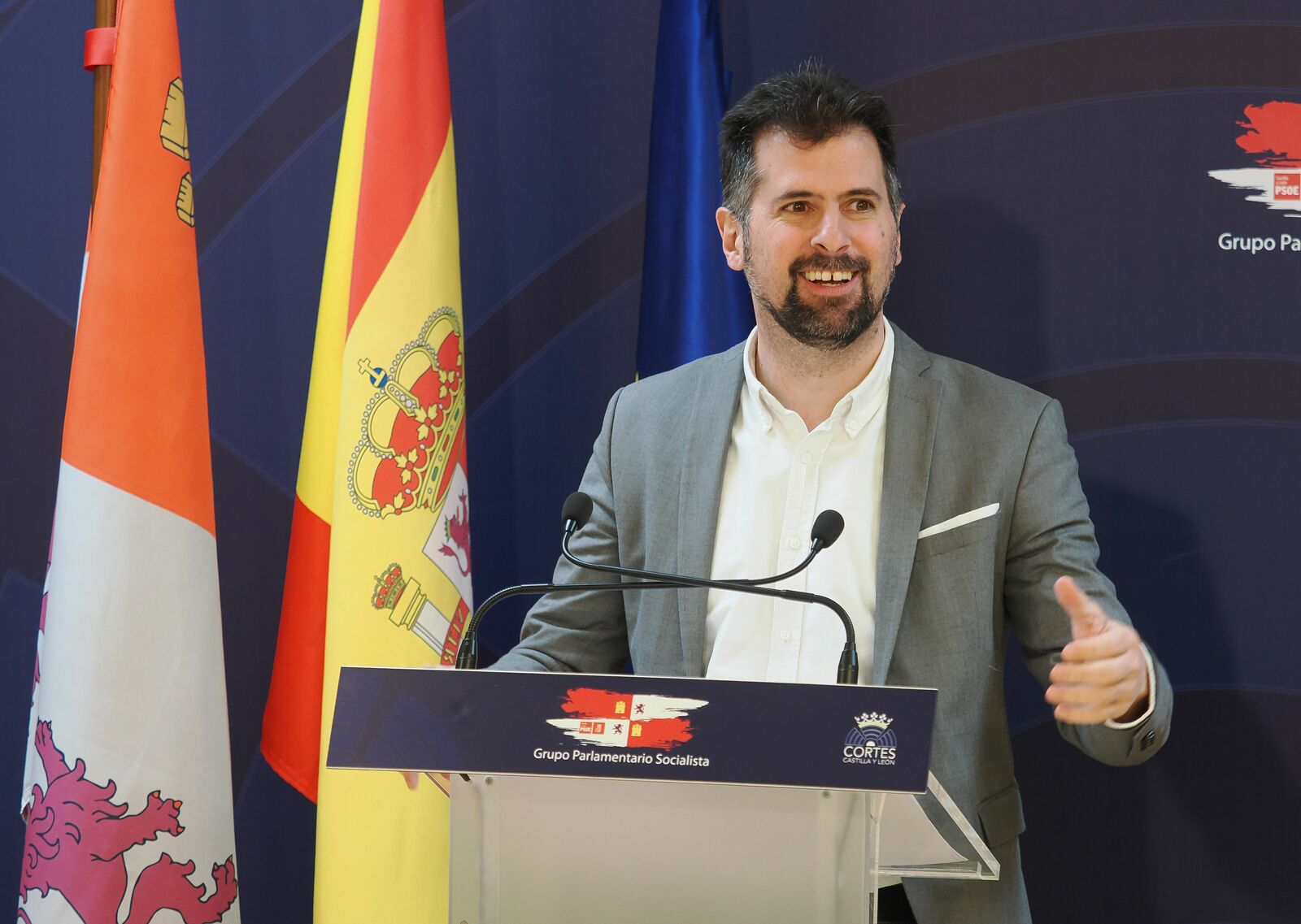 Luis Tudanca durante la comparecencia este miércoles. | L.N.C.