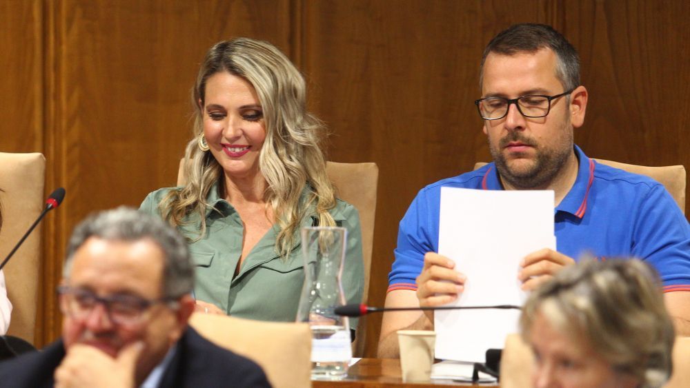 Los concejales de Vox, Patricia González y Gerardo González, durante un pleno. | César Sánchez (Ical)