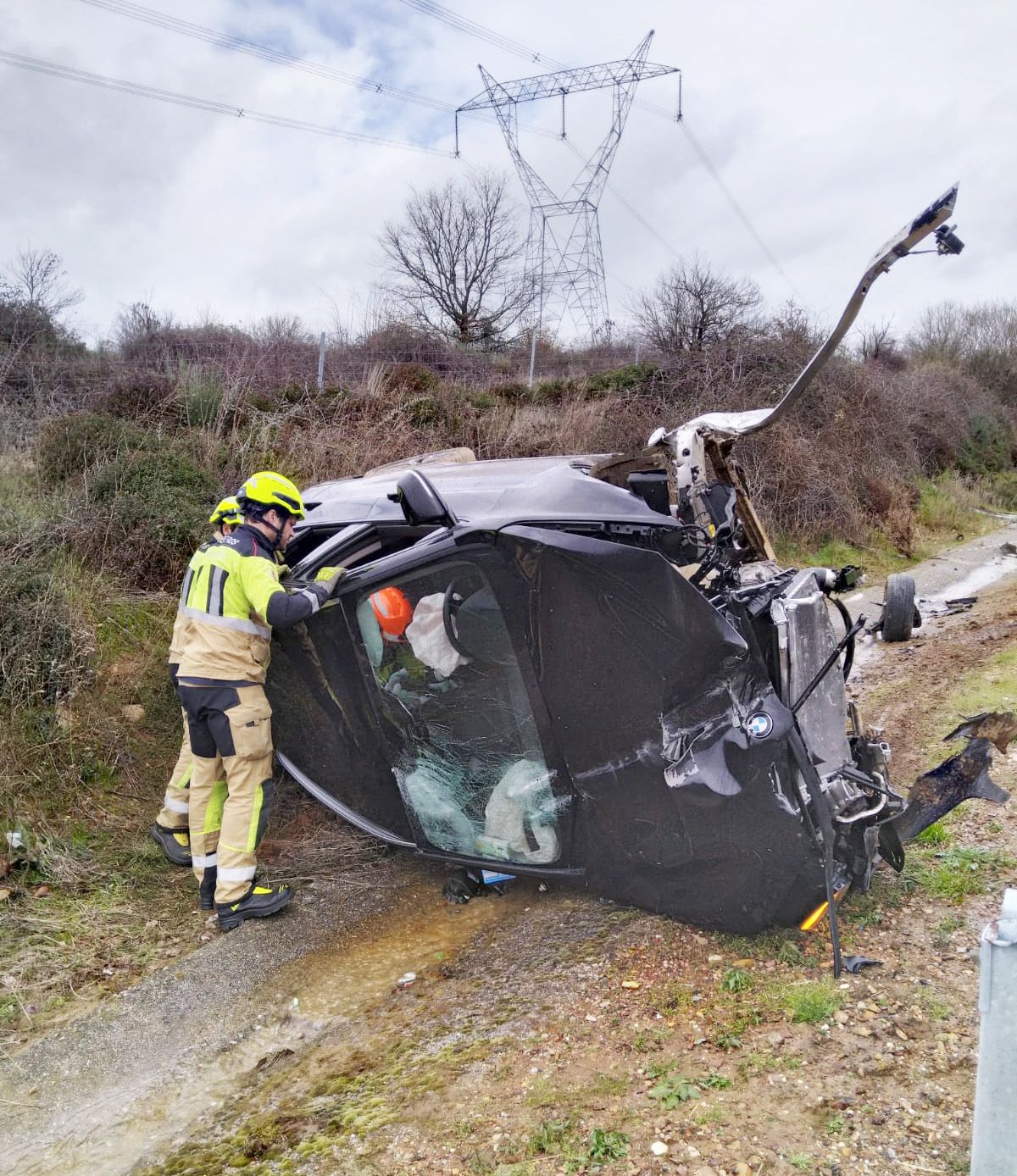  Imagen del accidente de tráfico en la A-6. | L.N.C.