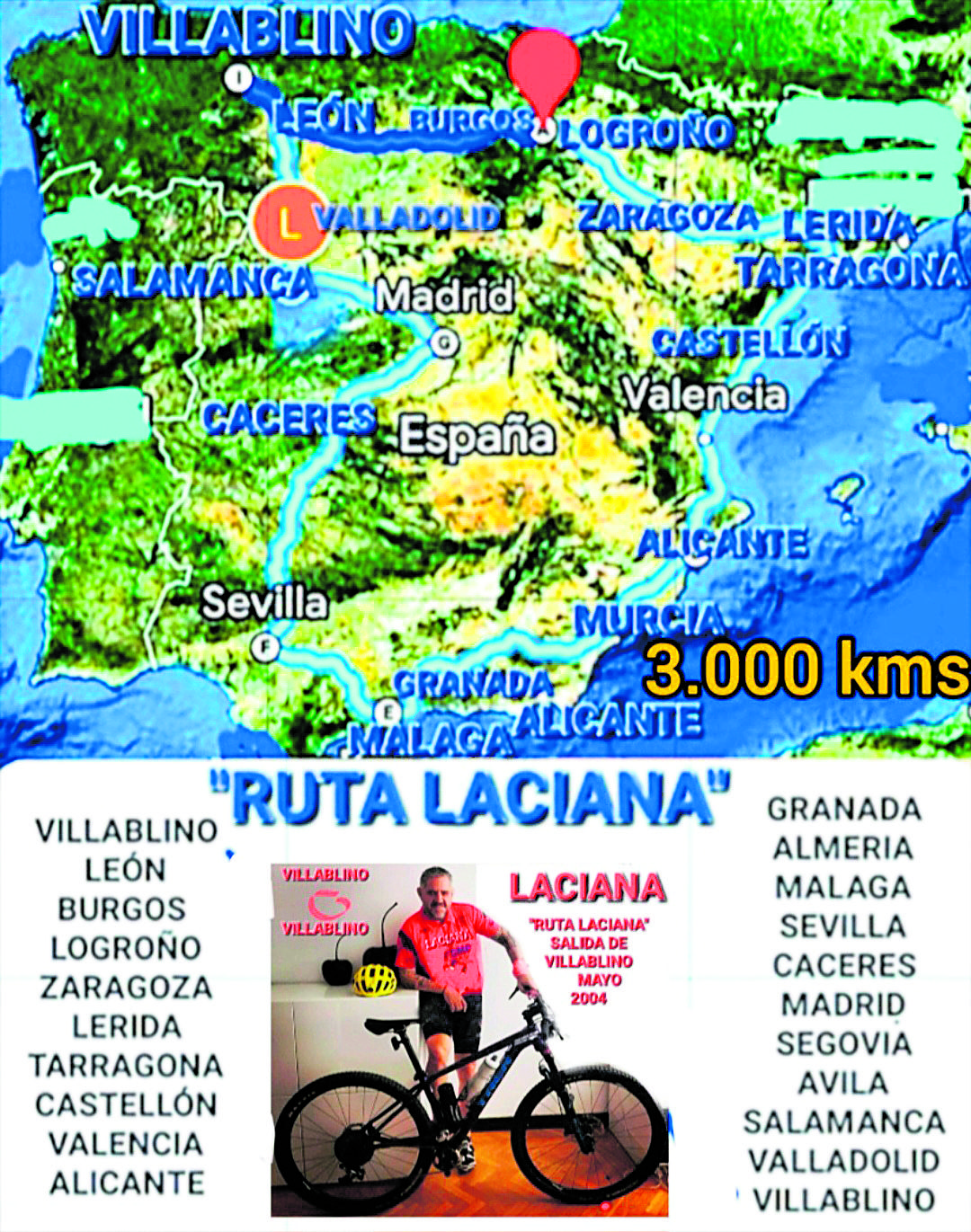 Estará pedaleando más de un mes a través de unas veinte capitales españolas. | E. Niño