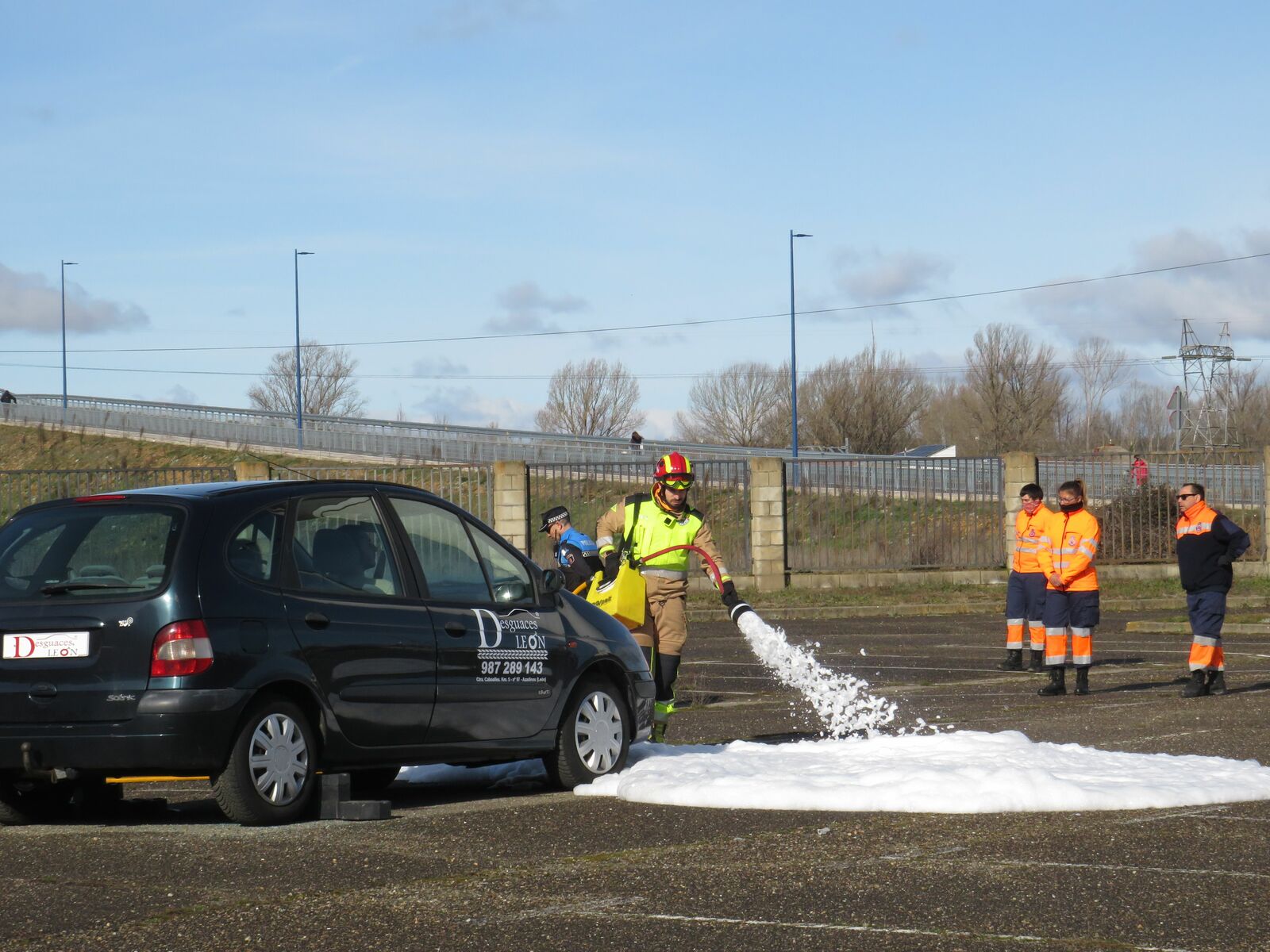 Simulacro de accidente de tráfico.