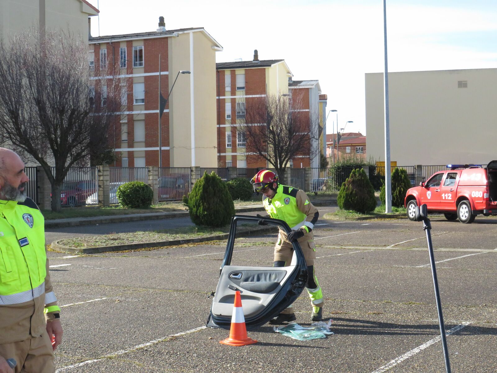 Simulacro de accidente de tráfico.