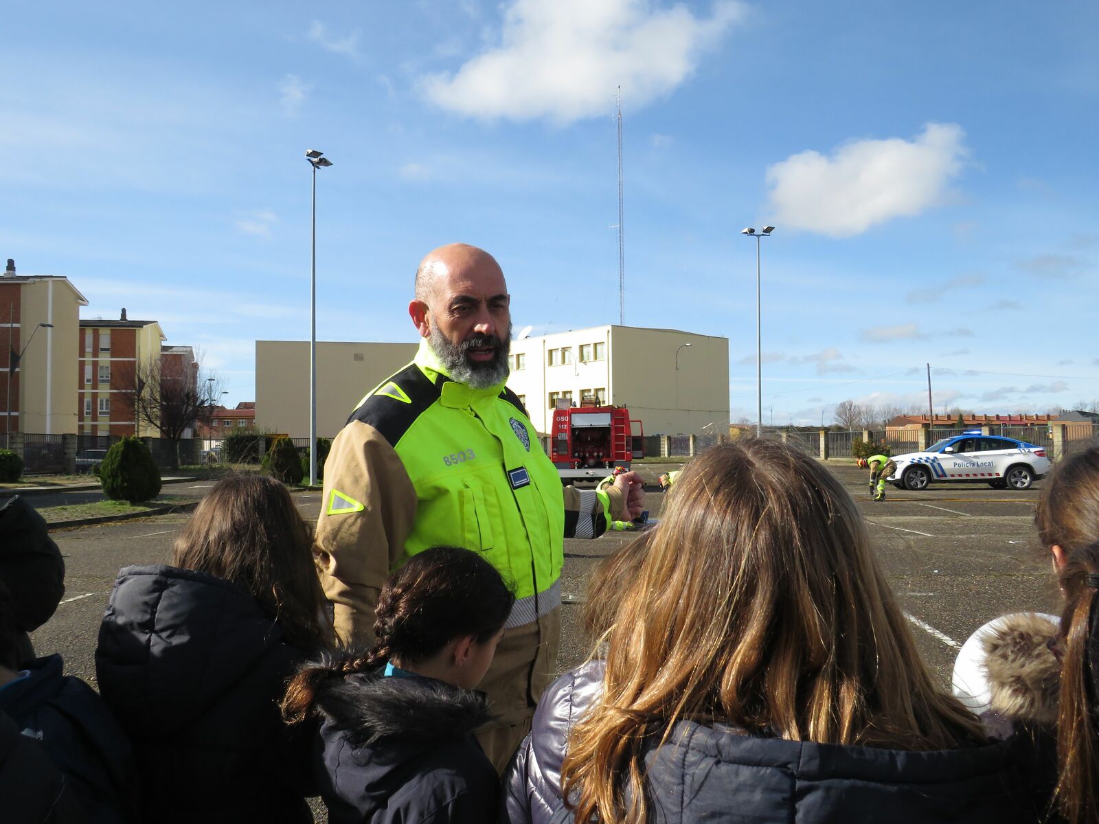 Simulacro de accidente de tráfico.