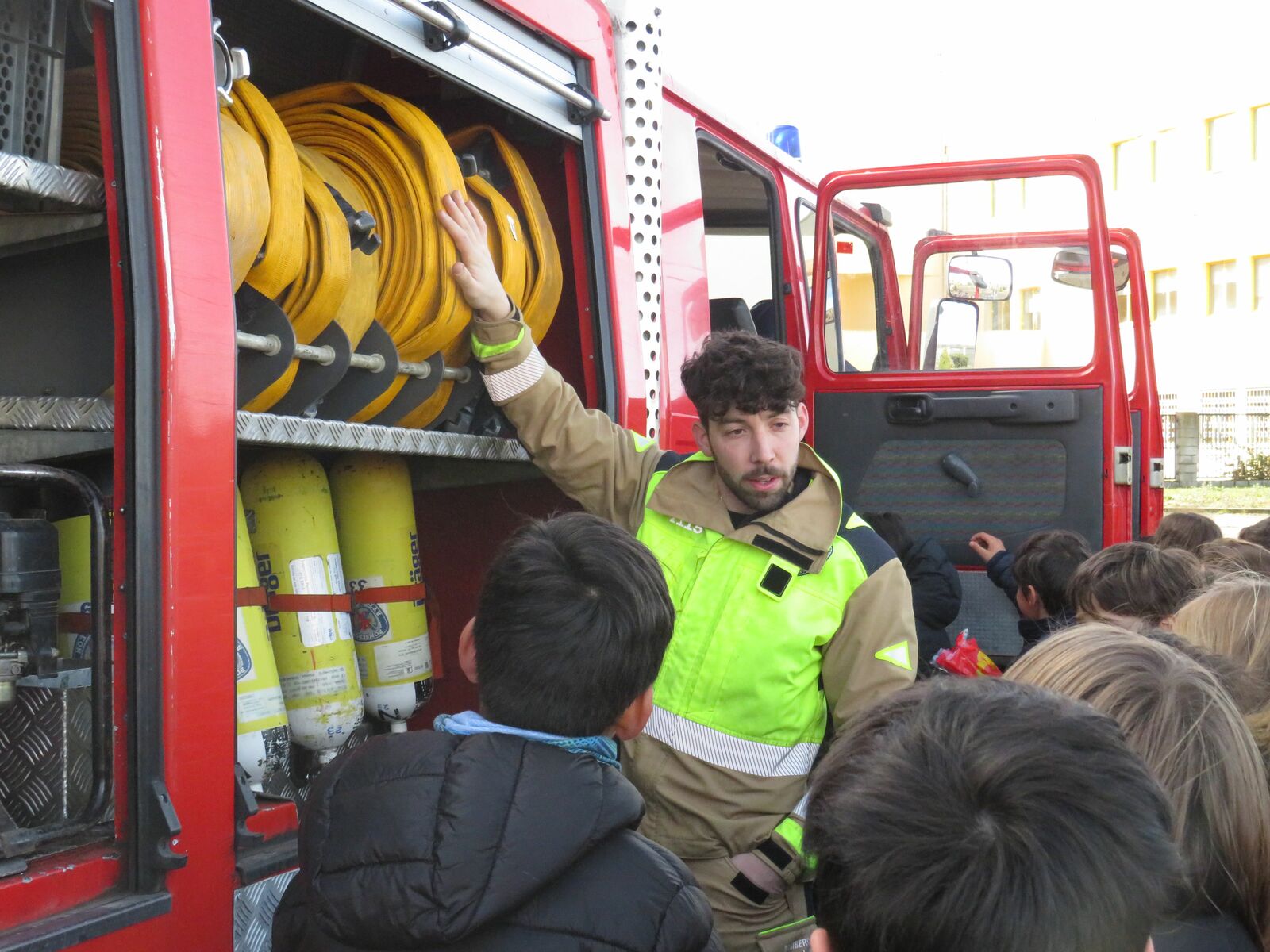 Simulacro de accidente de tráfico.