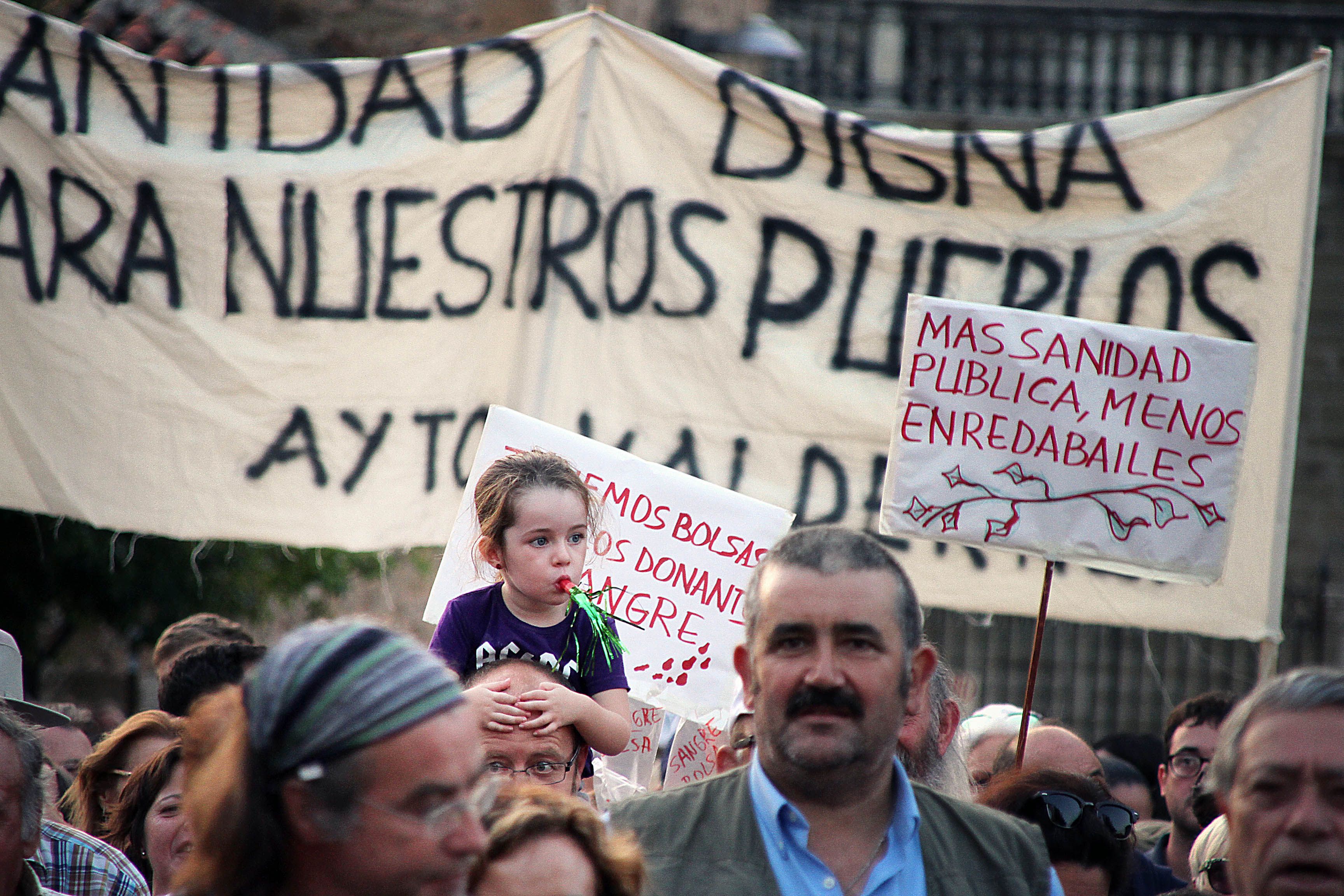 Manifestación en Astorga en 2018 para reclamar la mejora de la sanidad rural. | ICAL