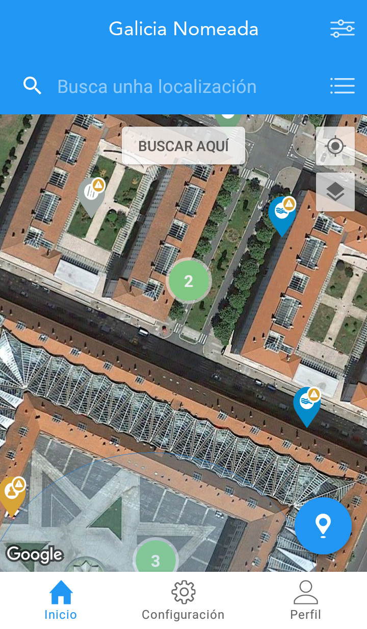 Vista de 'Galicia Nomeada', la aplicación a la que hace referencia Olegario Ramón.