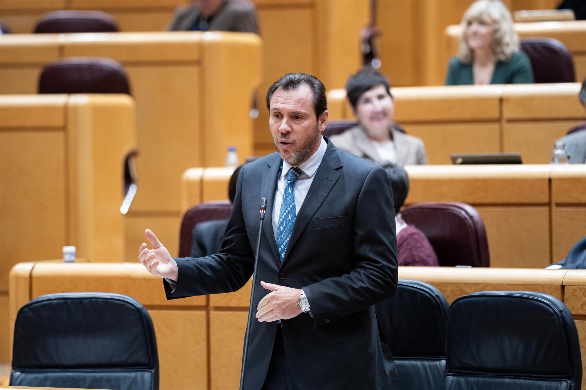 Óscar Puente durante una intervención en el Senado. | EP