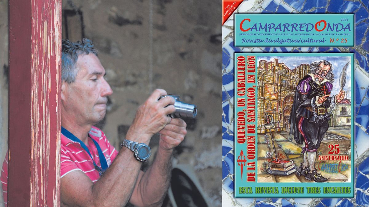 Una imagen de Paco Fergar de Alejandro Nemonio junto a la portada de la nueva edición de CamparredOnda.