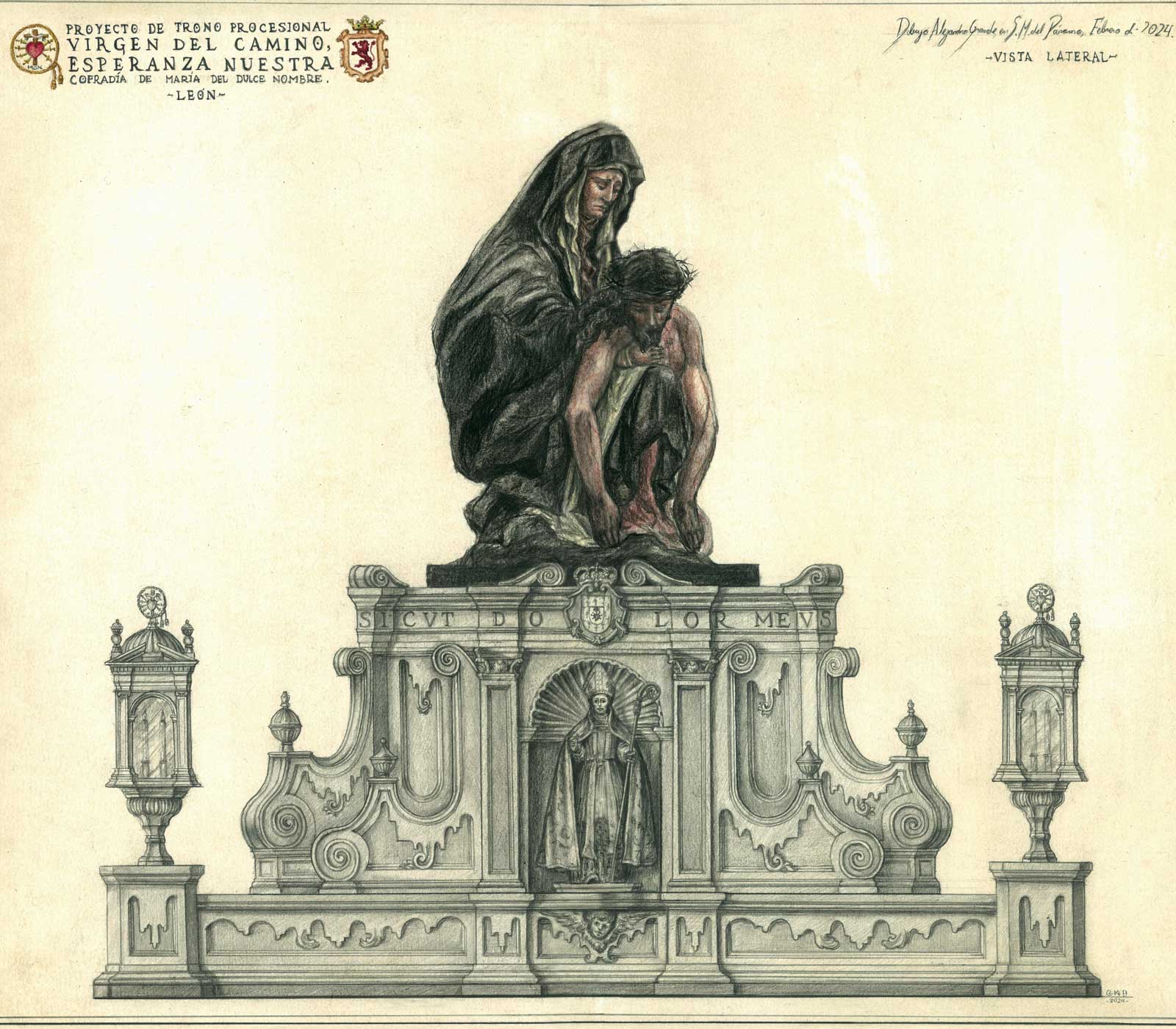 María del Dulce Nombre prepara un nuevo trono para su titular, obra de Alejandro Grande. | ALEJANDRO GRANDE