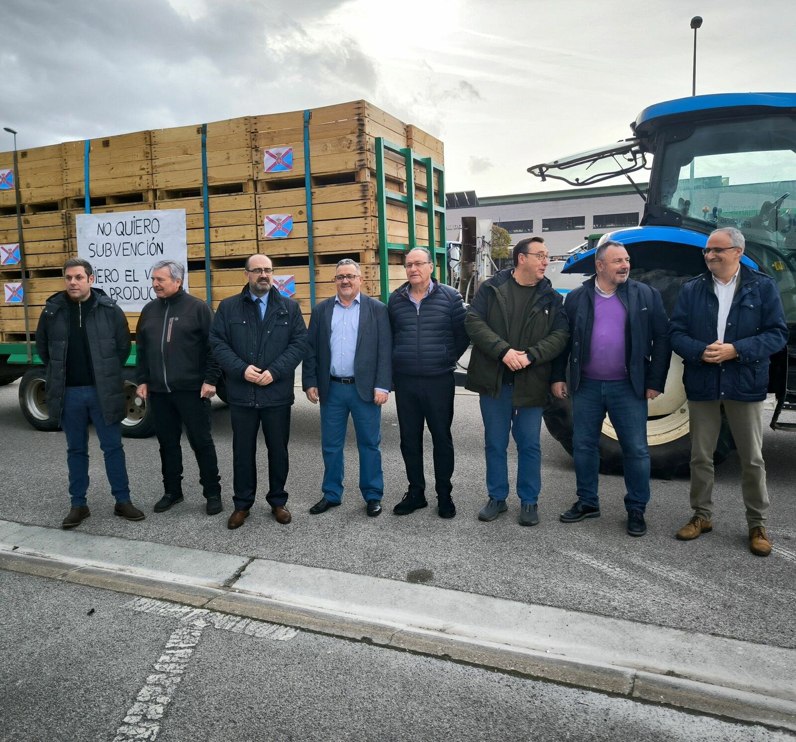 Eduardo Morán estuvo presente en la tractorada de apoyo al sector agrario.