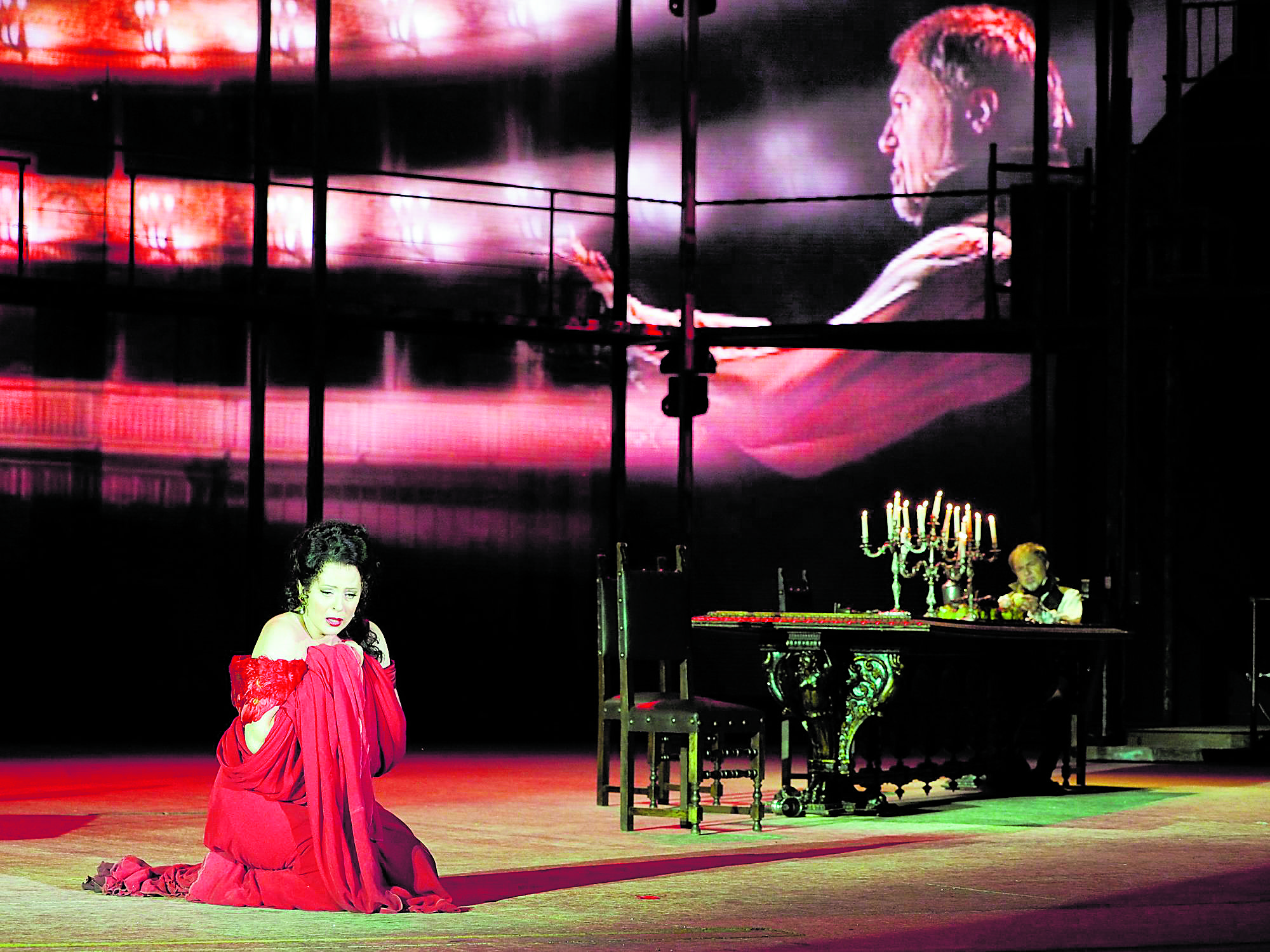 La soprano austriaca Martina Serafin en el montaje de ‘Tosca’ del Festival de St. Margarethen. | L.N.C.
