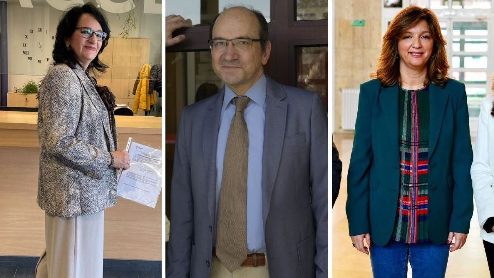 De izquierda a derecha, Teresa Mata, Juan José Fernández y Nuria Rubio, candidatos finales al rectorado. | L.N.C.