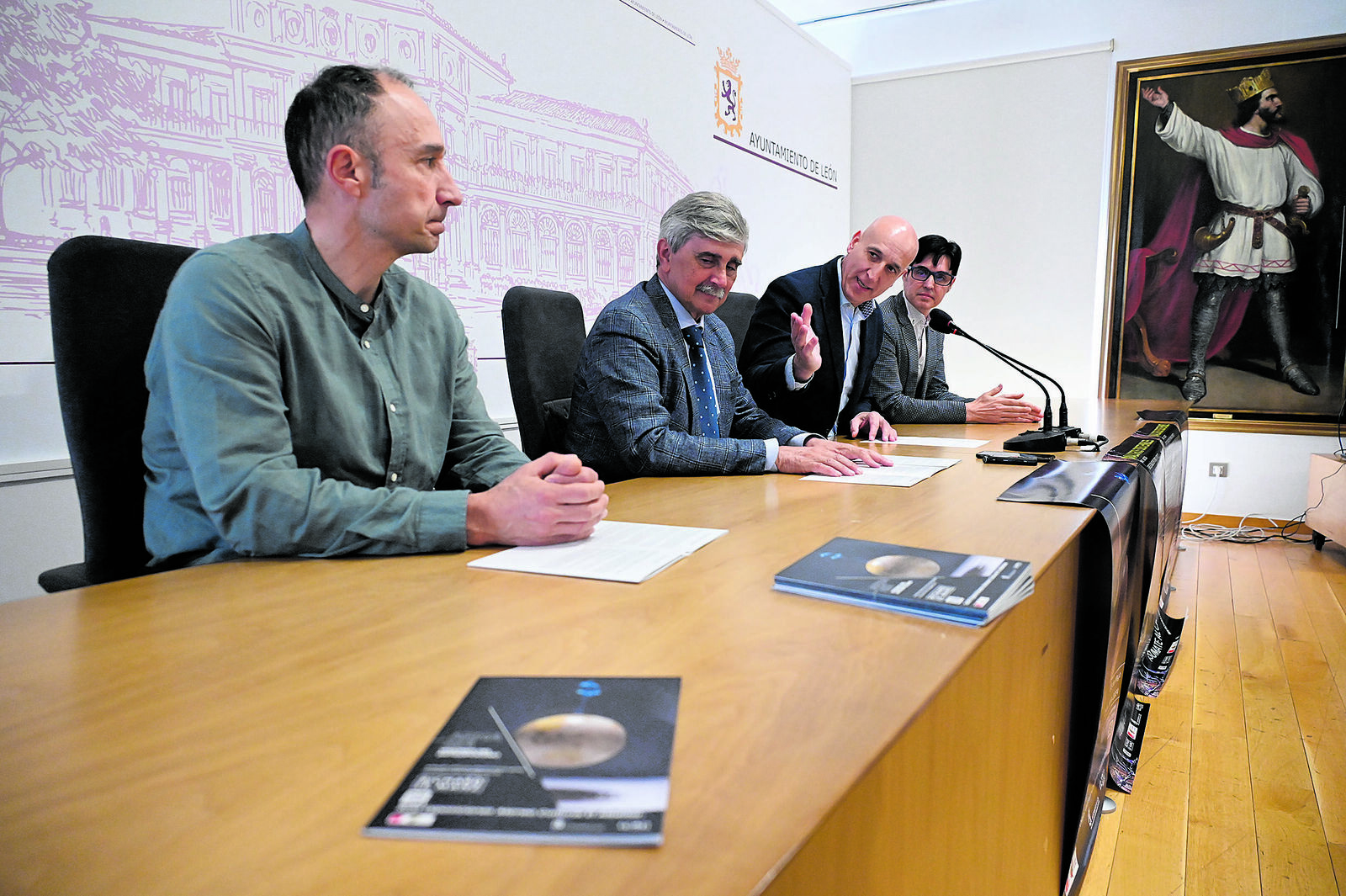 César Ordóñez, Juan Francisco García Marín, José Antonio Diez y Richard Le Manz durante la presentación del proyecto de este último. | SAÚL ARÉN