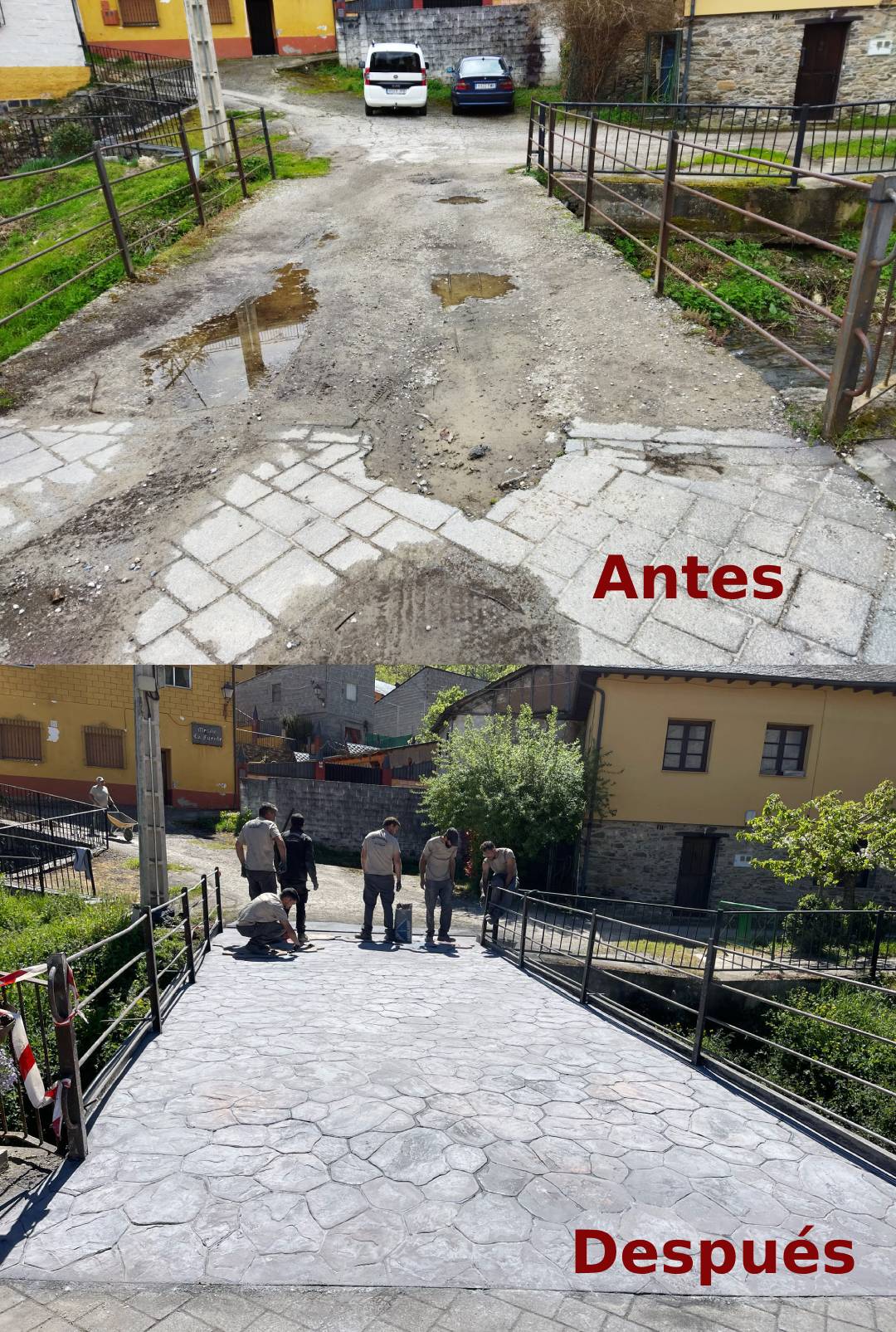 El antes y el después del Puente Villanueva.