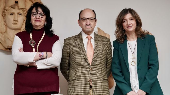 Los tres candidatos al Rectorado de la Universidad de León, Mata, Fernández y González. | ICAL