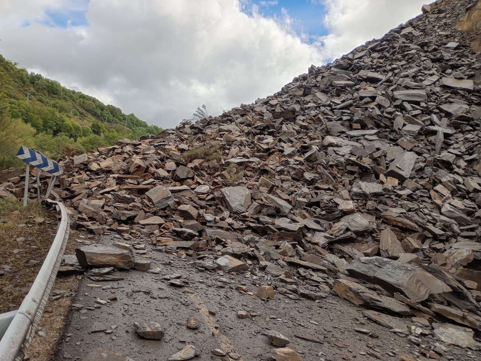 Las piedras ya cubren toda la vía. | L.N.C.