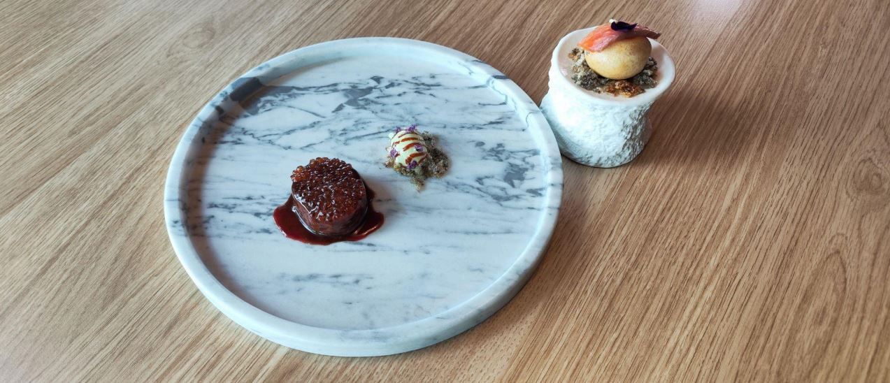 Uno de los platos finalistas del certamen gastronómico de la trucha.