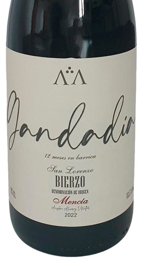 Etiqueta del vino premiado.