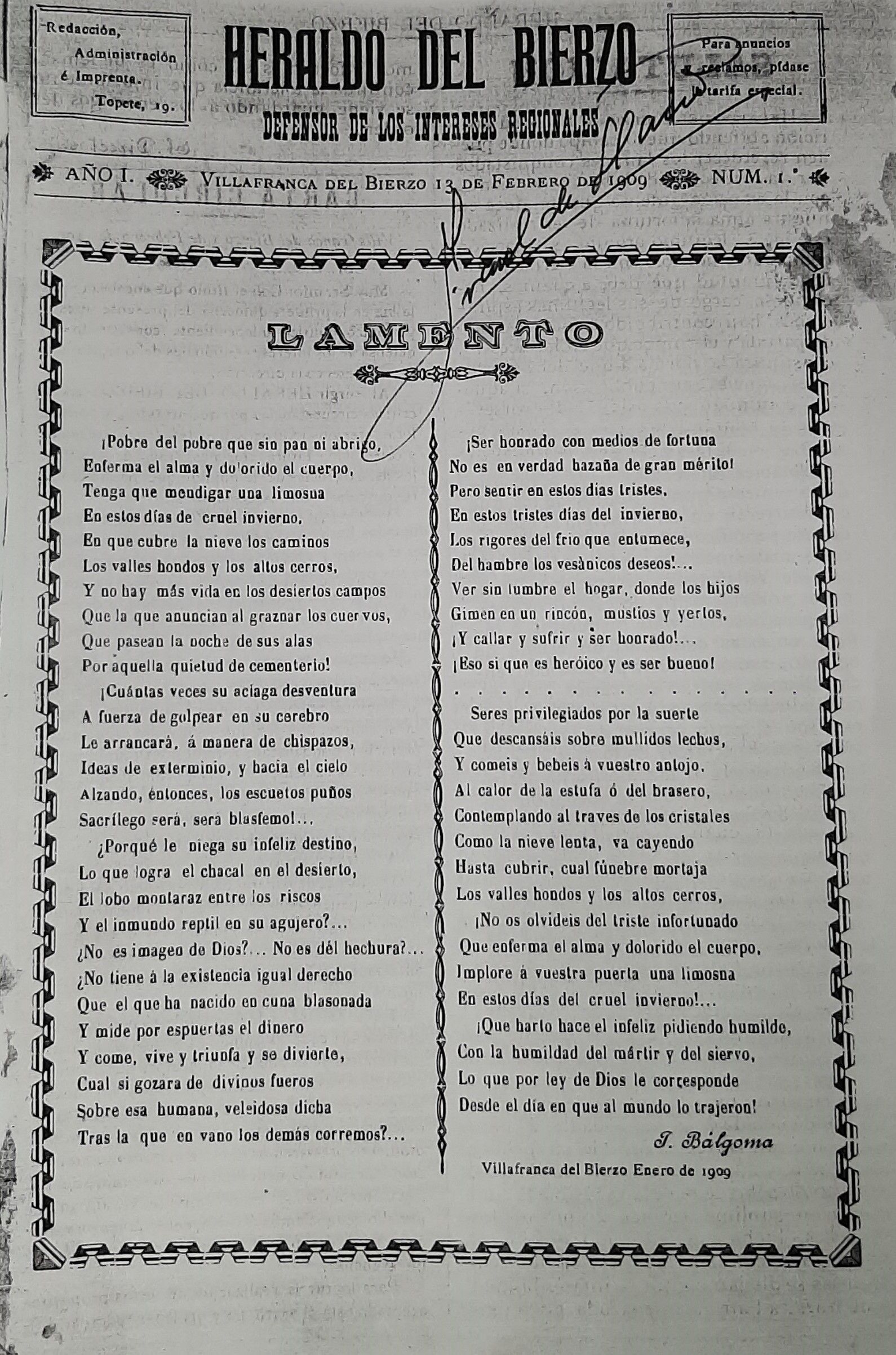 Número 1 de El Heraldo del Bierzo.