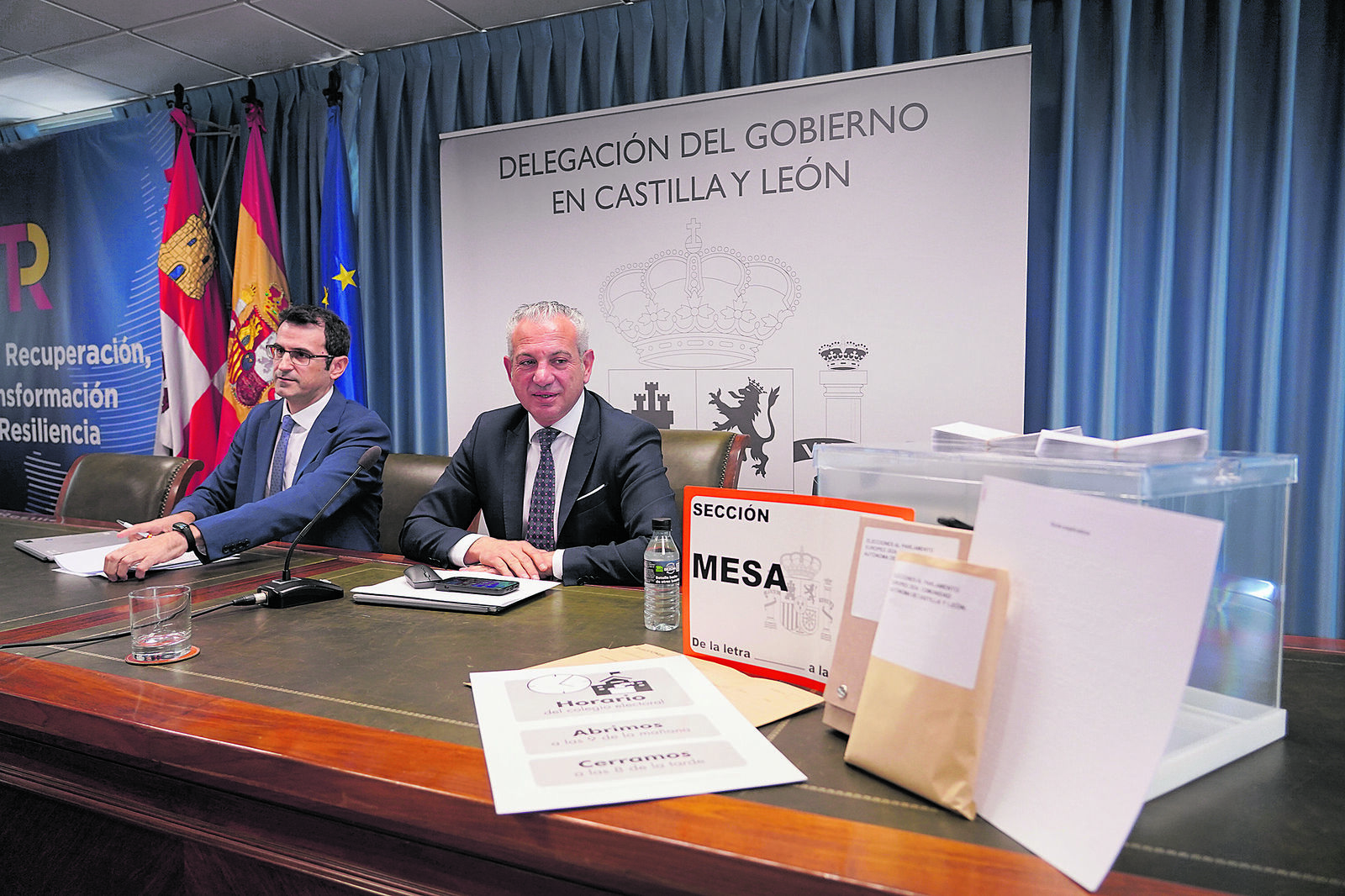 El delegado del Gobierno en Castilla y León, Nicanor Sen, durante la presentación del dispositivo electoral en la comunidad. | ICAL