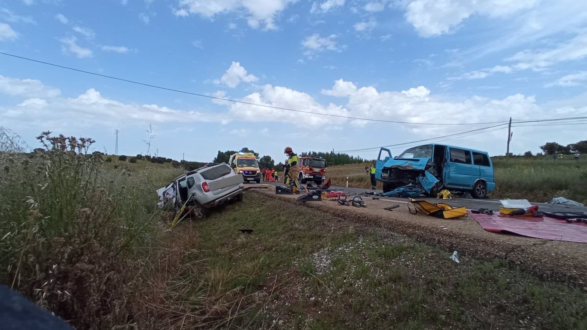 Imagen del accidente en La Bañeza. | L.N.C.