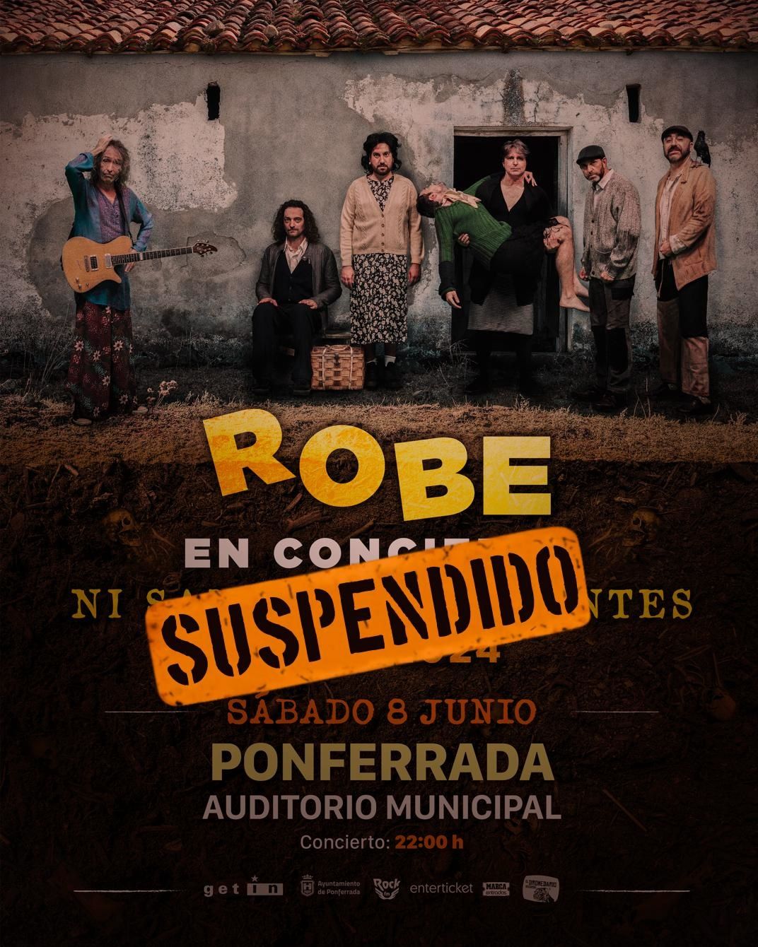 Cartel con la suspensión del concierto de Robe. | L.N.C.