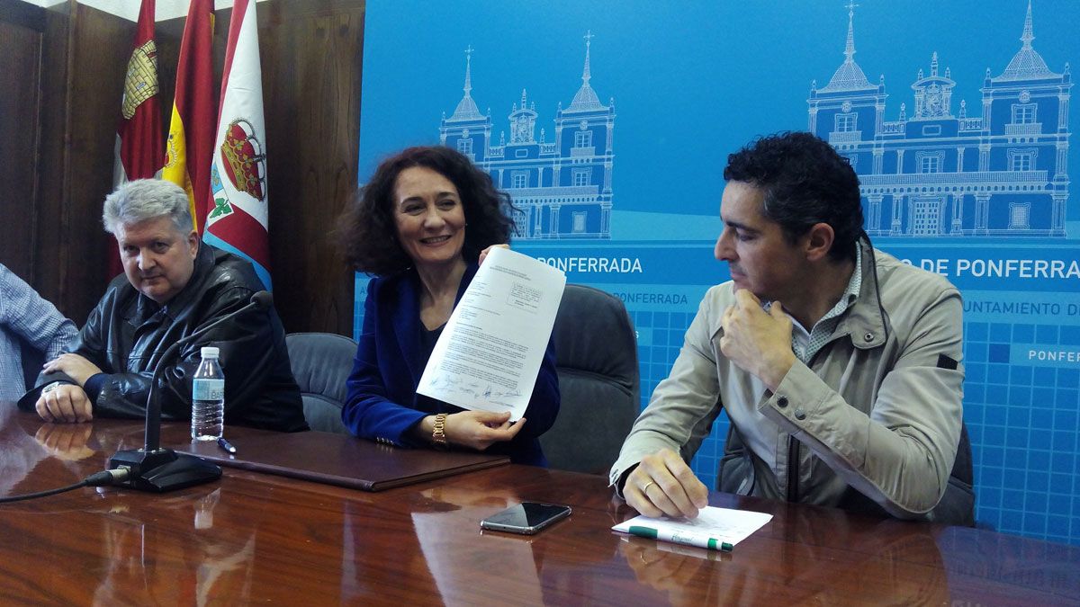 Miranda, Merayo y Mendo, este viernes con el acuerdo con FCC. | L.N.C.