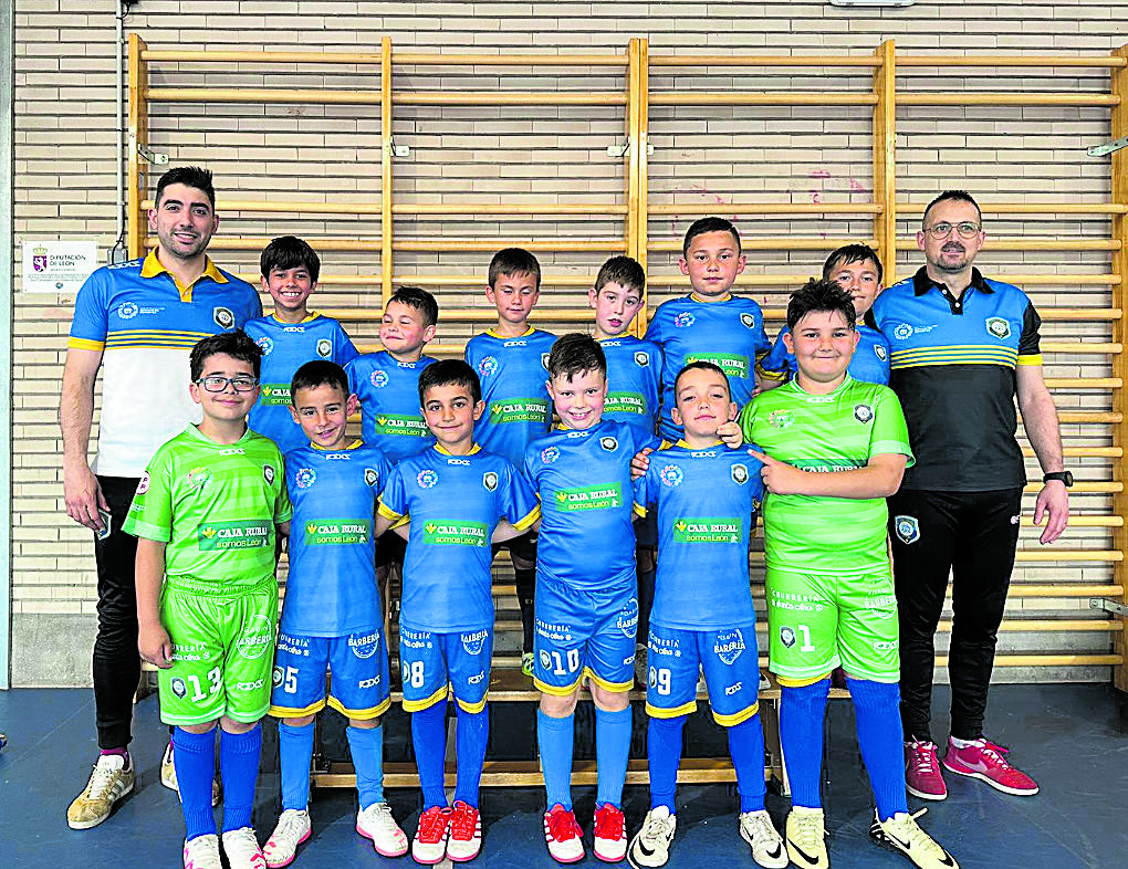 Plantilla del equipo benjamin del VIllaquilambre FS, los más pequeños del club