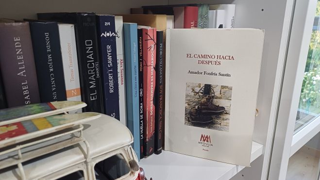 Portada del libro protagonista en la estantería de Ruy. 