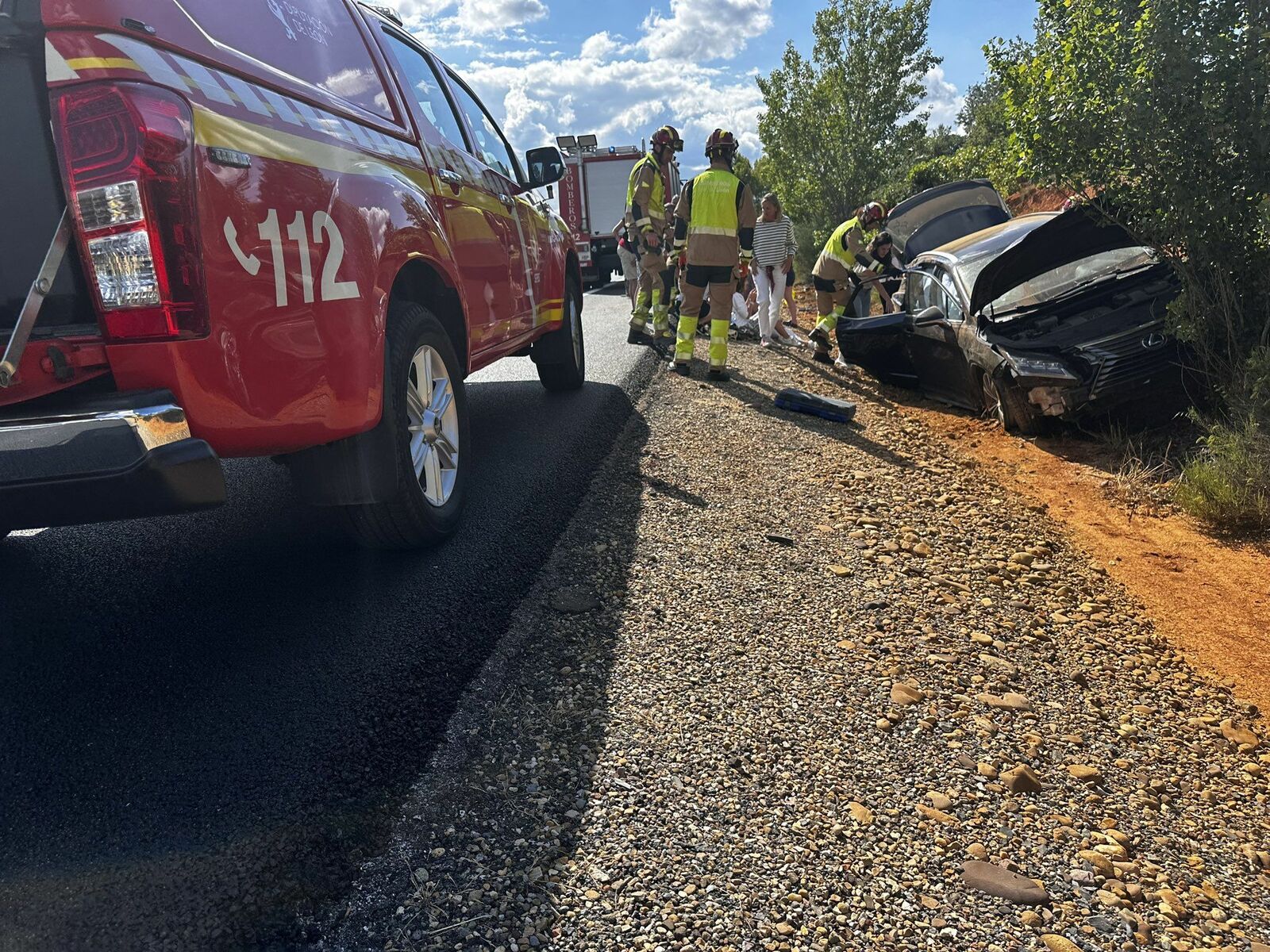 Imagen del accidente en la Ap-66 de este domingo. | L.N.C.