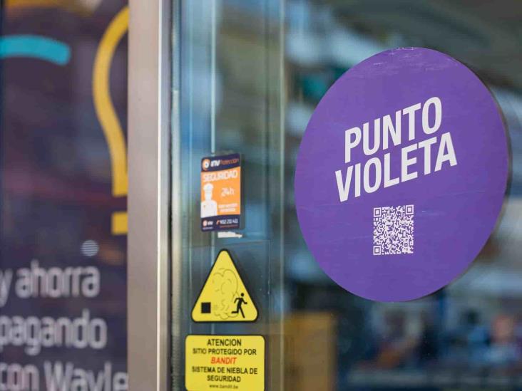 Un ejemplo de un 'Punto Violeta' con QR.