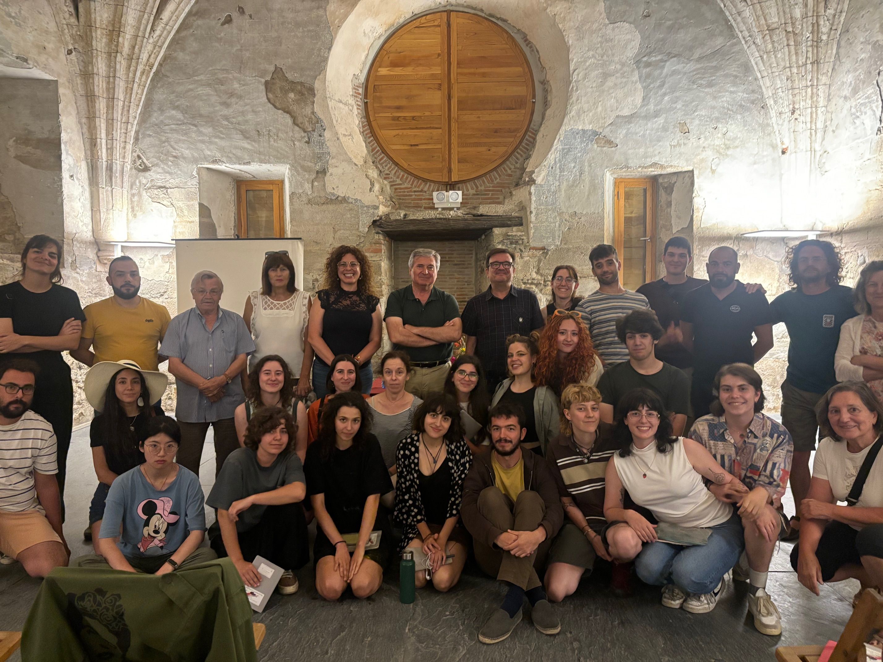 Alumnos en la Escuela de Paisaje con Goñi.
