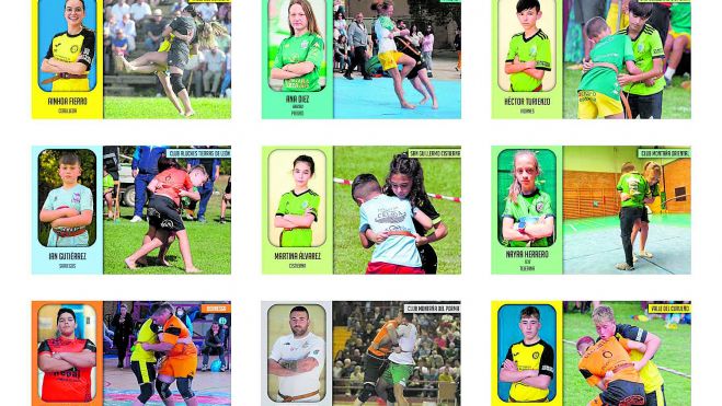 Una de las láminas con 9 cromos. | L.N.C.