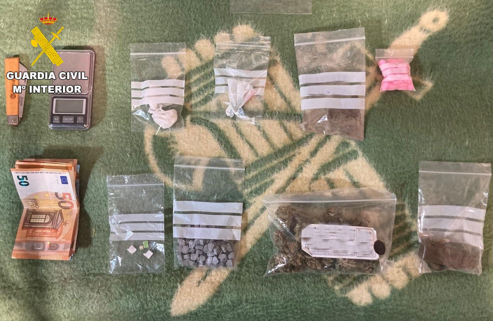 Drogas decomisadas por la Guardia Civil.
