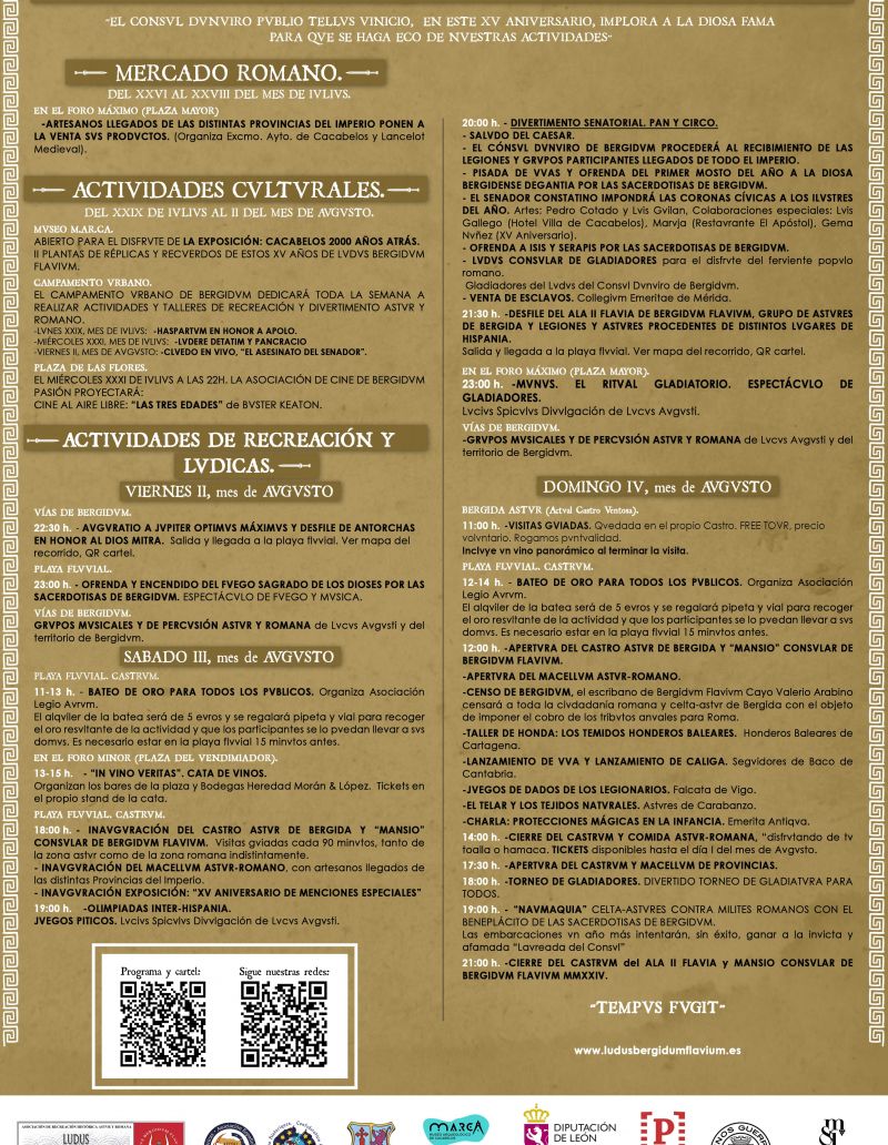 Programa del evento en Cacabelos. Programa del evento en Cacabelos.