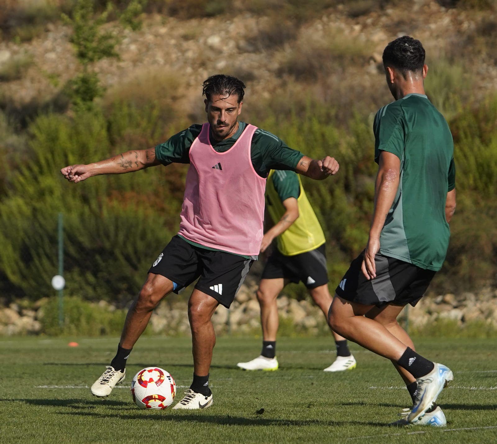Borja Fernández durante un entrenamiento en la previa del partido contra la Gimnástica Segoviana. | SDP