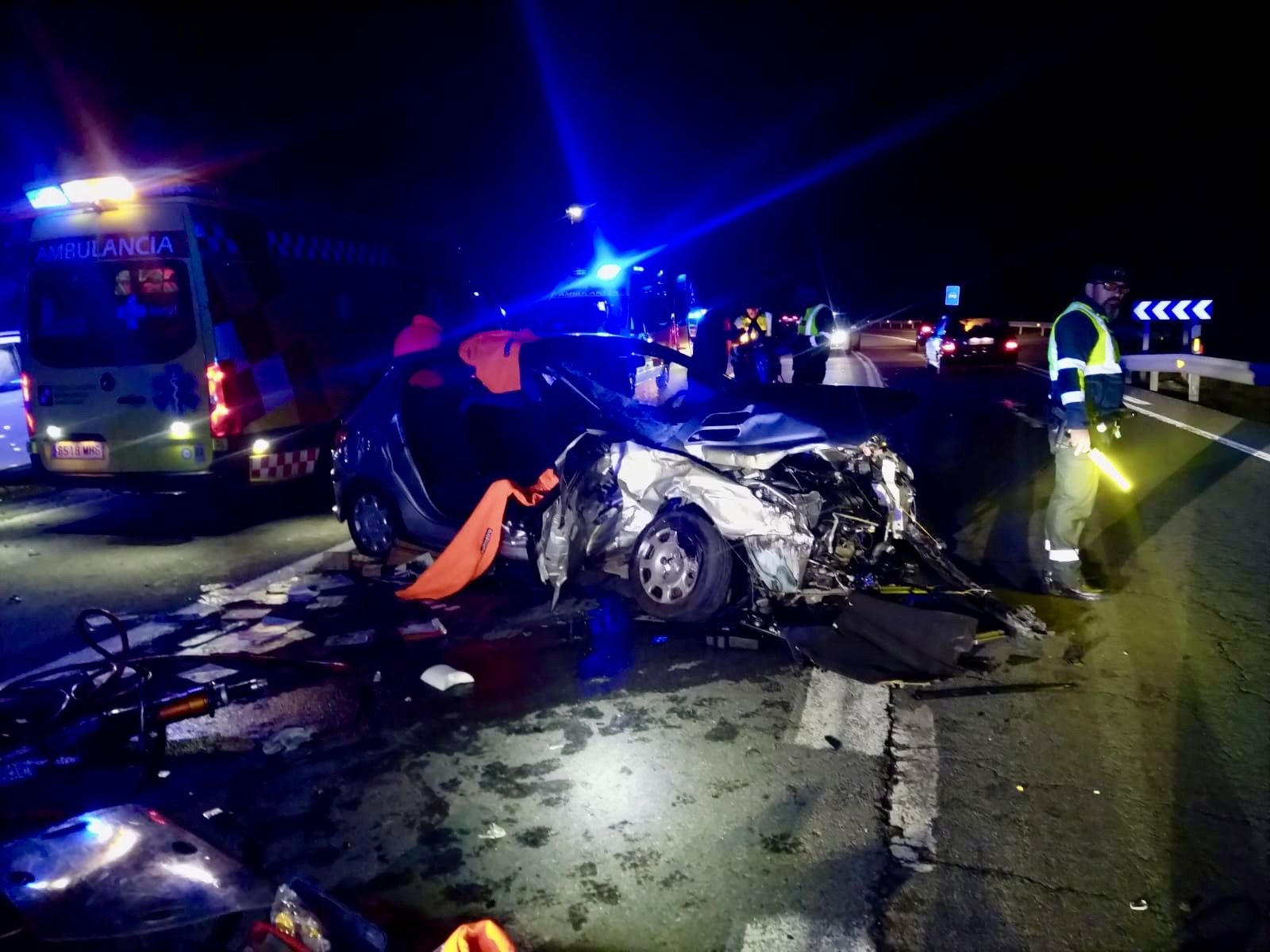  Imagen del accidente de tráfico ocurrido en Ponferrada. | L.N.C.