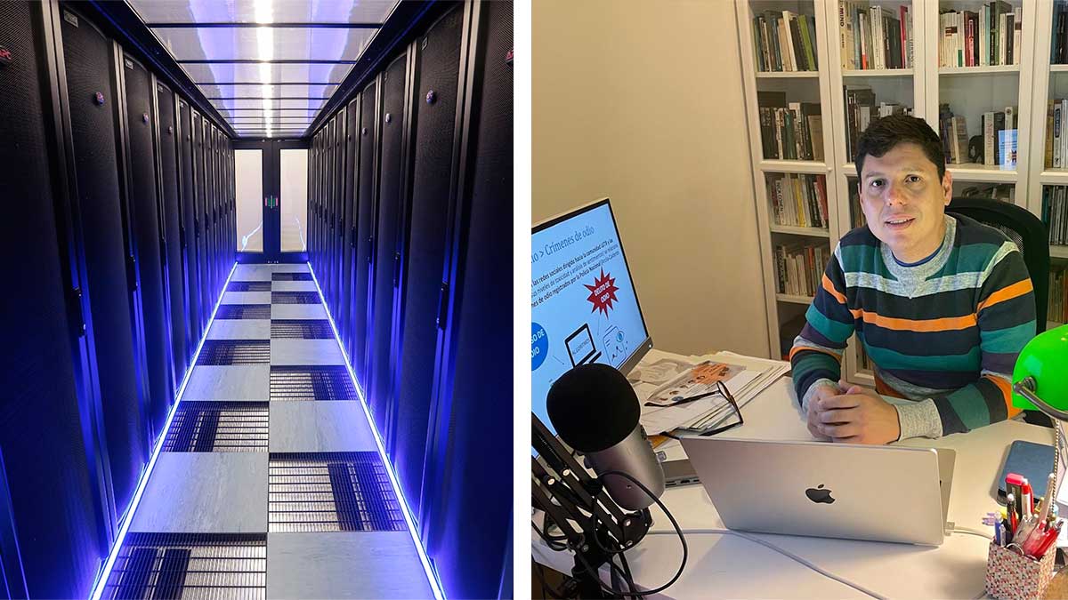 Supercomputadores de Scayle y el investigador Carlos Arcila Calderón. | L.N.C.
