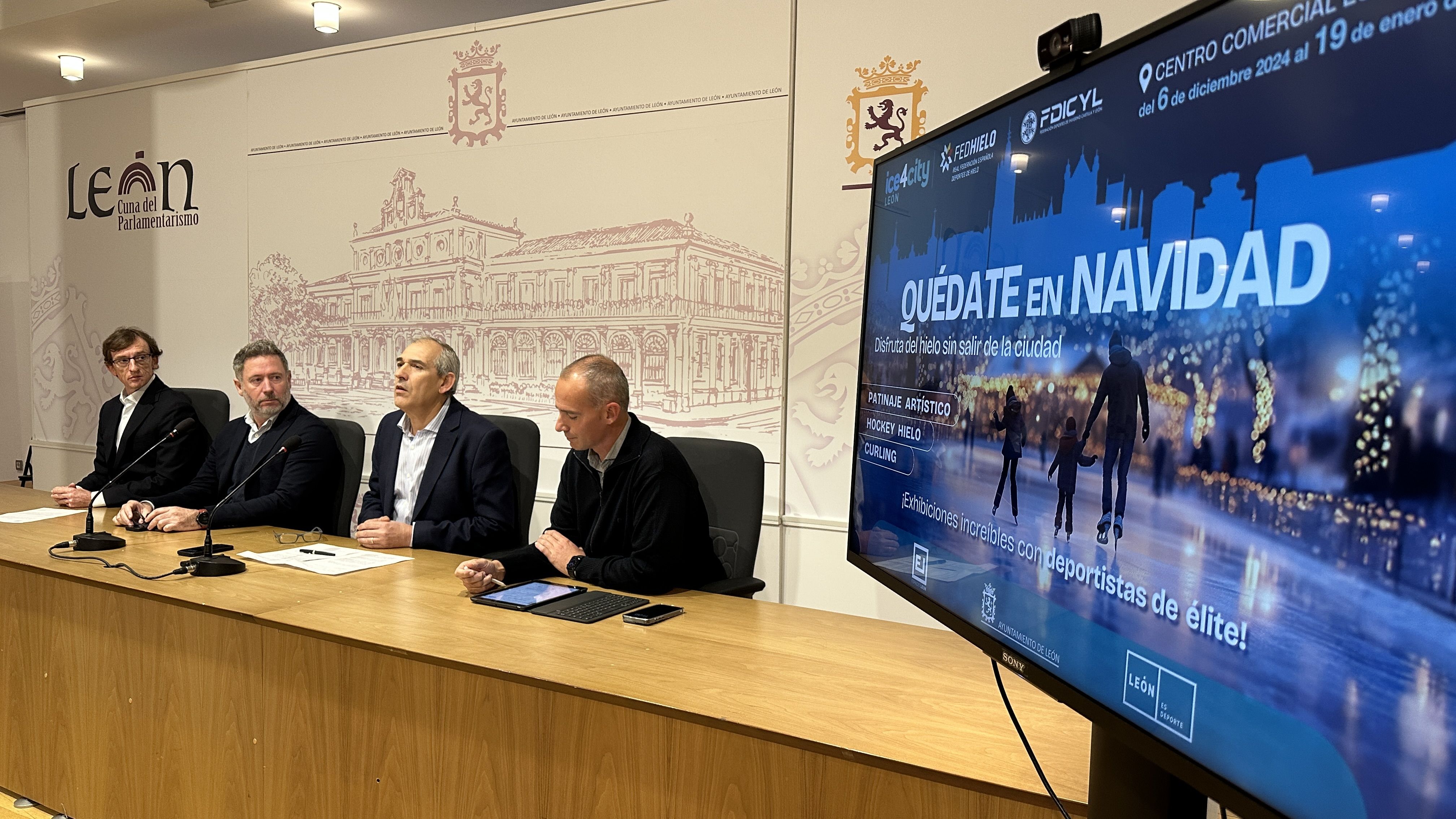Presentación de la pista de hielo de León.