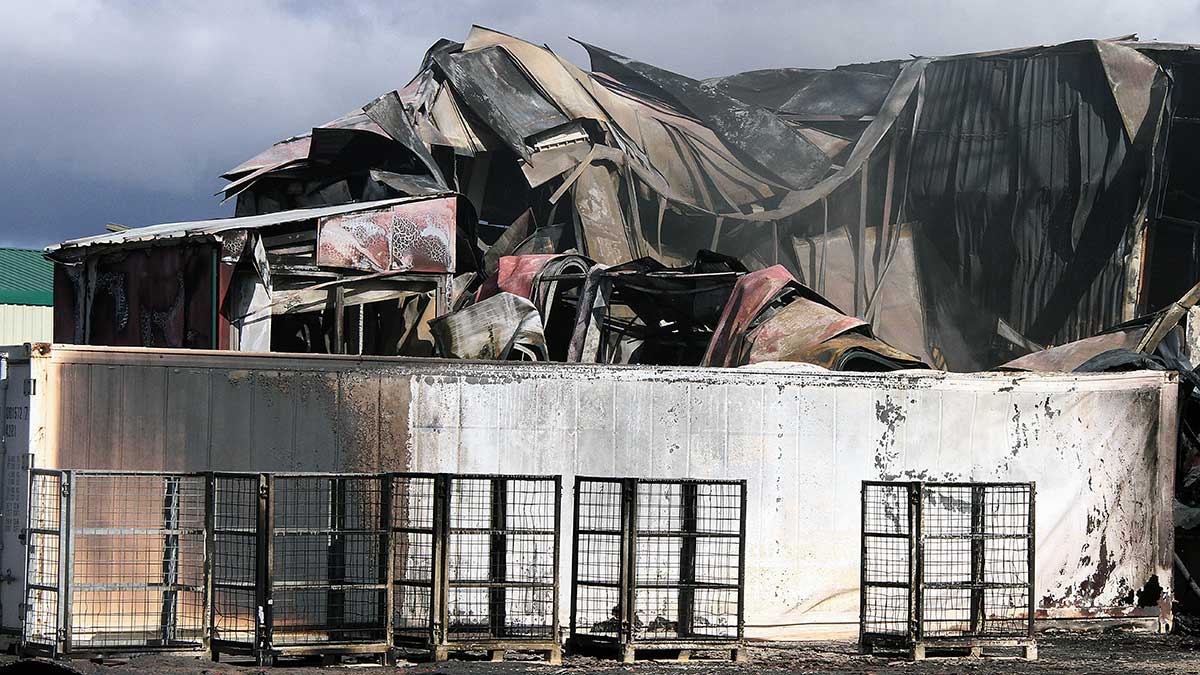 Imagen de la planta tras el incendio. | ICAL