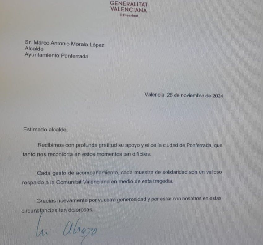 Una de las cartas recibidas.