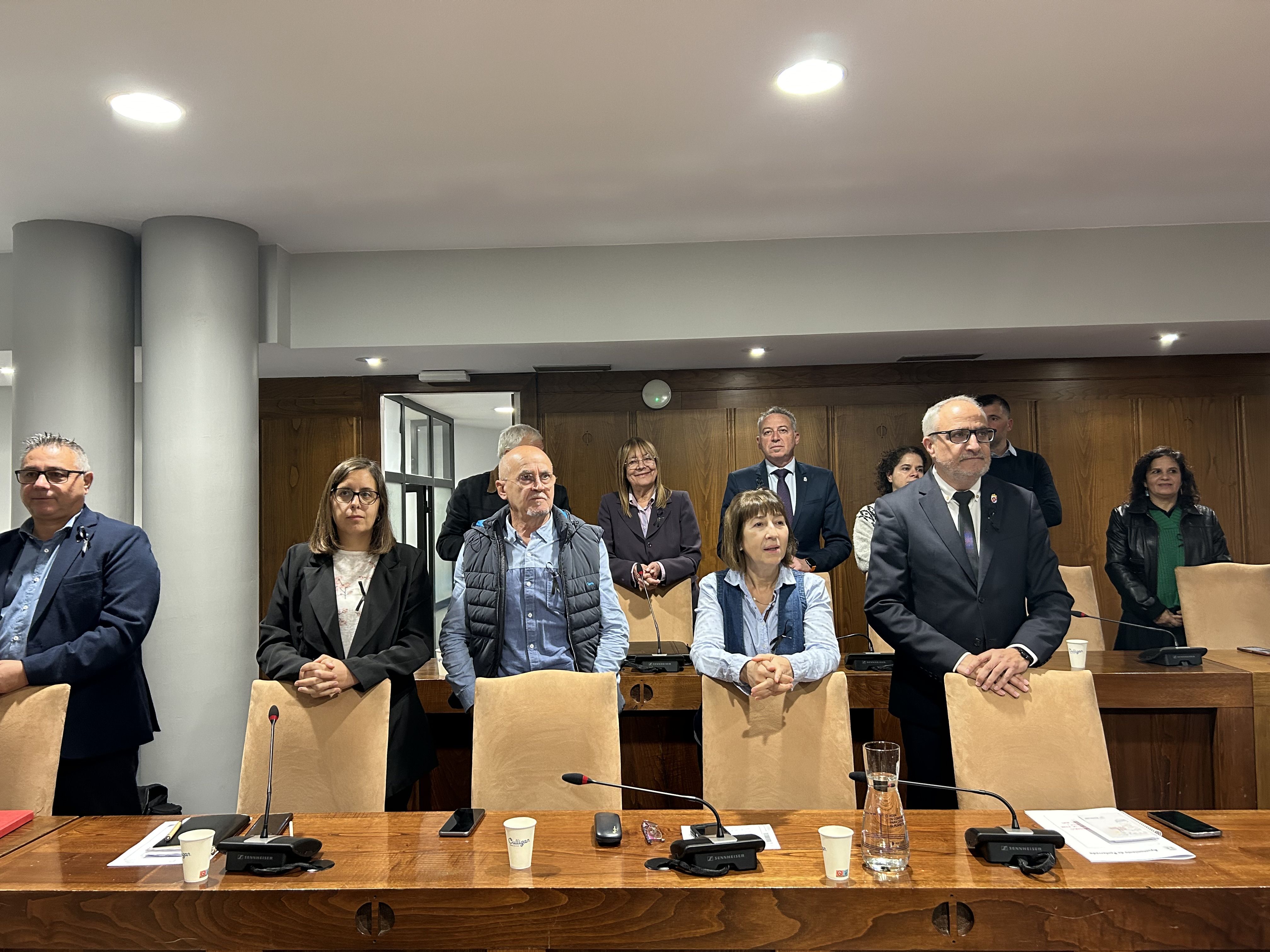 El PSOE antes de la última sesión plenaria. 