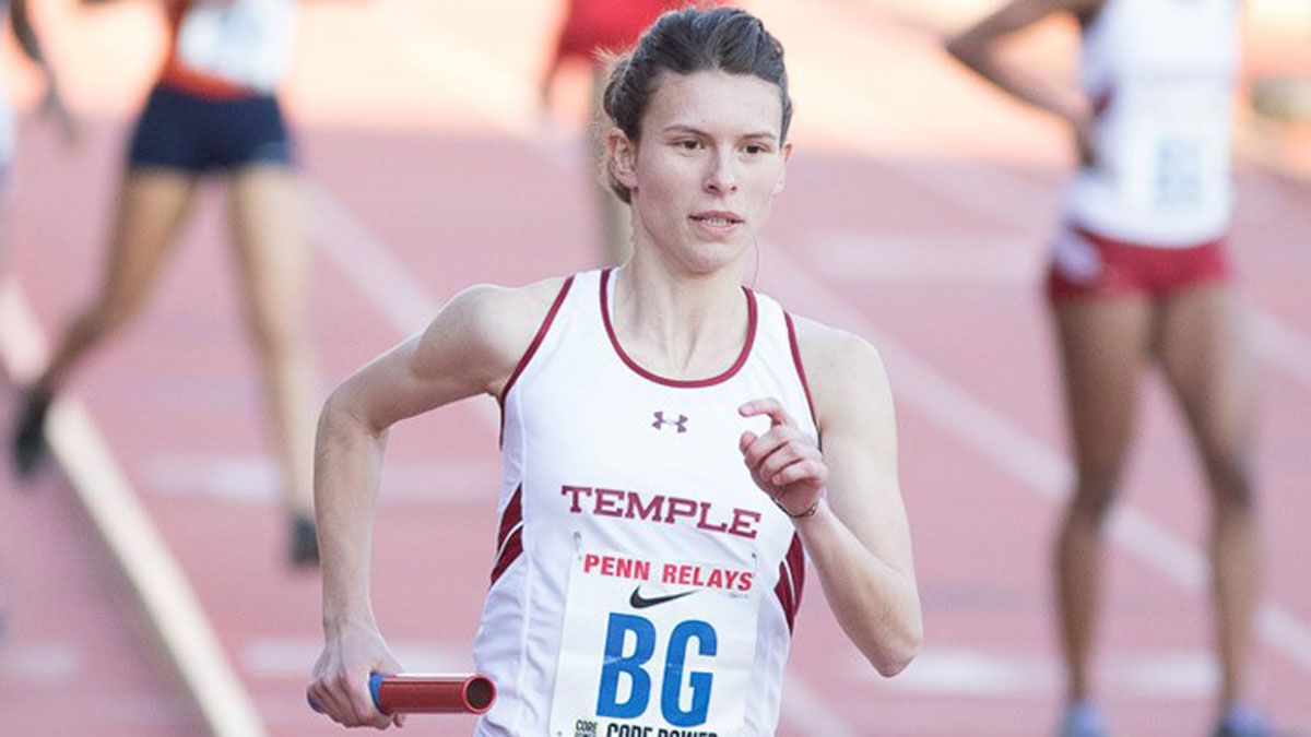 Blanca Fernández, durante la disputa de los Penn Relays. | TEMPLE OWLS
