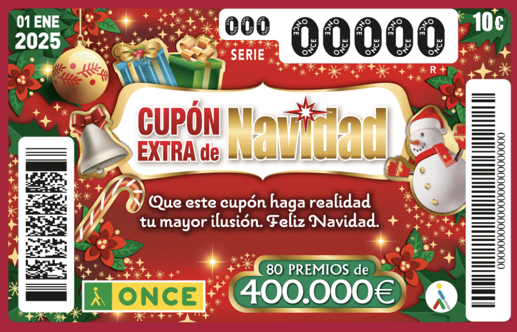 Imagen de los cupones del Extra de Navidad de la Once. |LNC